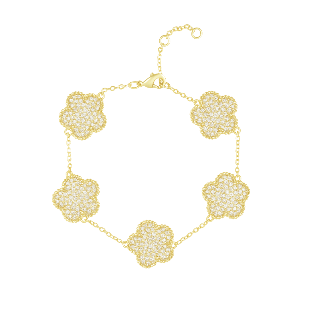 Adeline Clover Pave Bracelet - Bikini Crush Swimwear