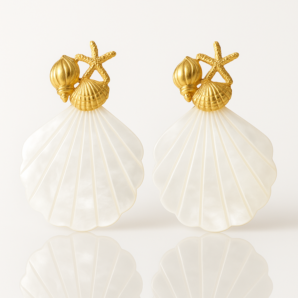 Kyla Shell Earrings - Bikini Crush Swimwear