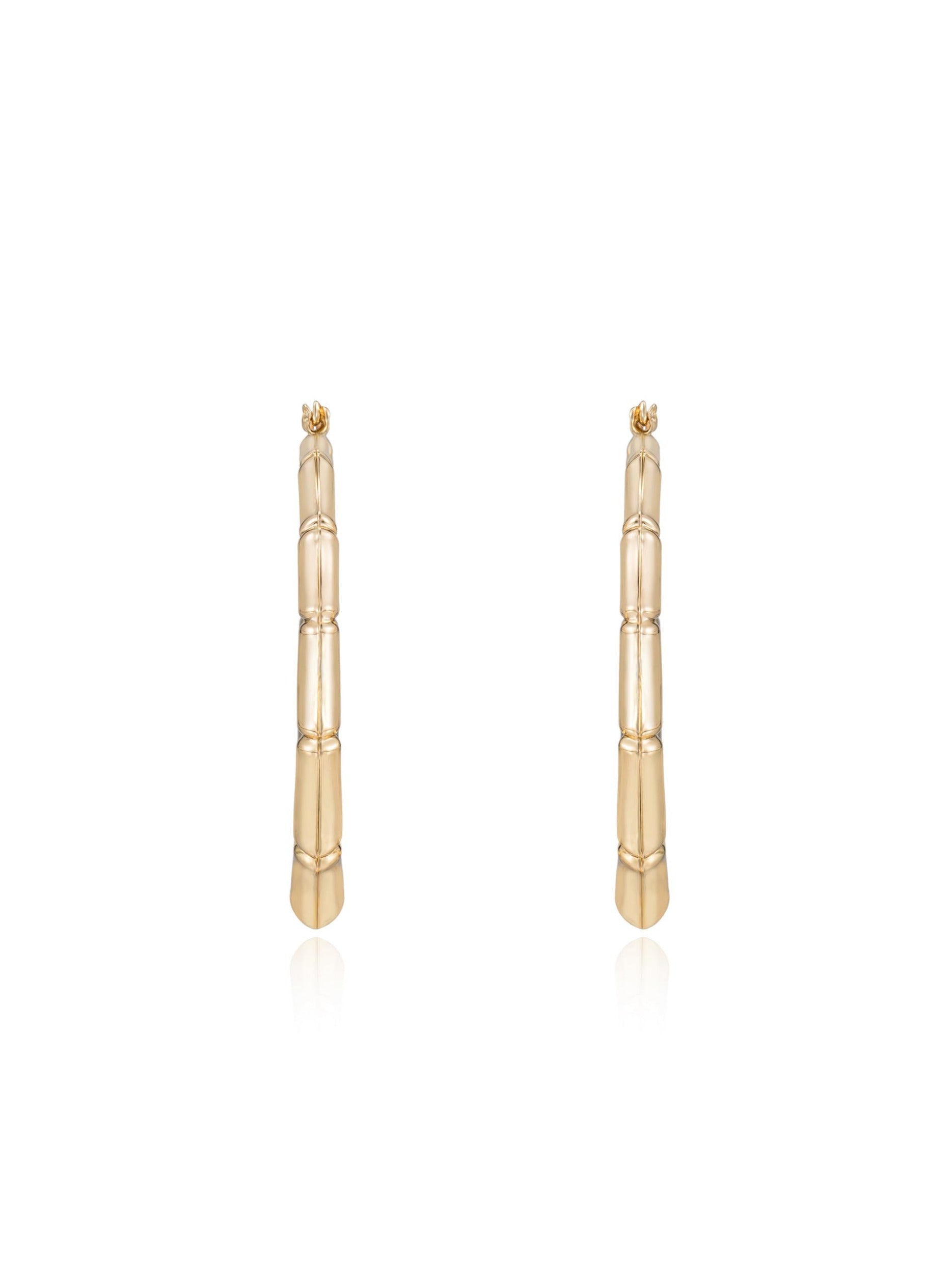 Bamboo 18kt Gold Plated Hoop Earrings - Bikini Crush Swimwear