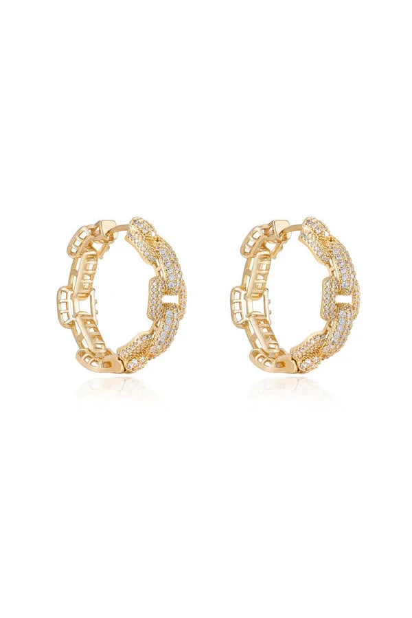 Crystal Chain Link Hoops - Bikini Crush Swimwear