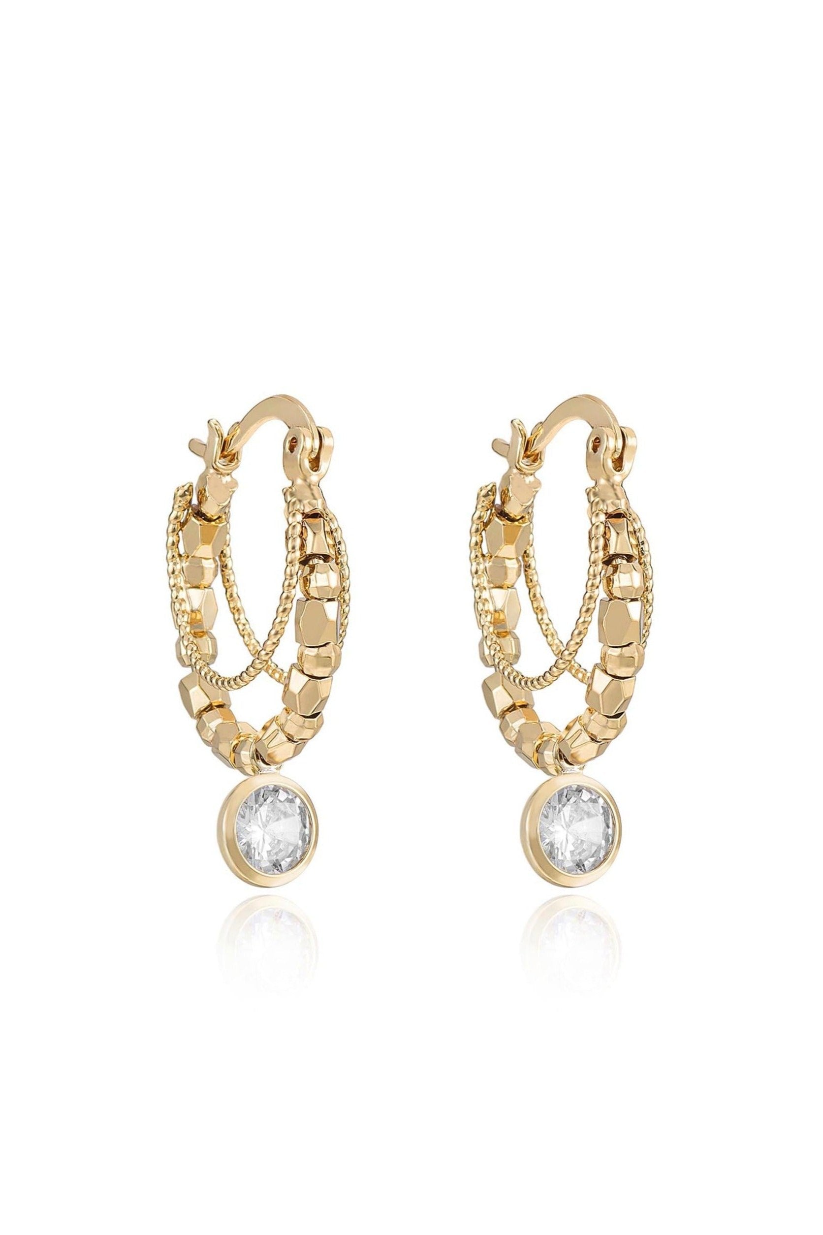 Boho Golden 18k Gold Plated Hoop Earrings - Bikini Crush Swimwear