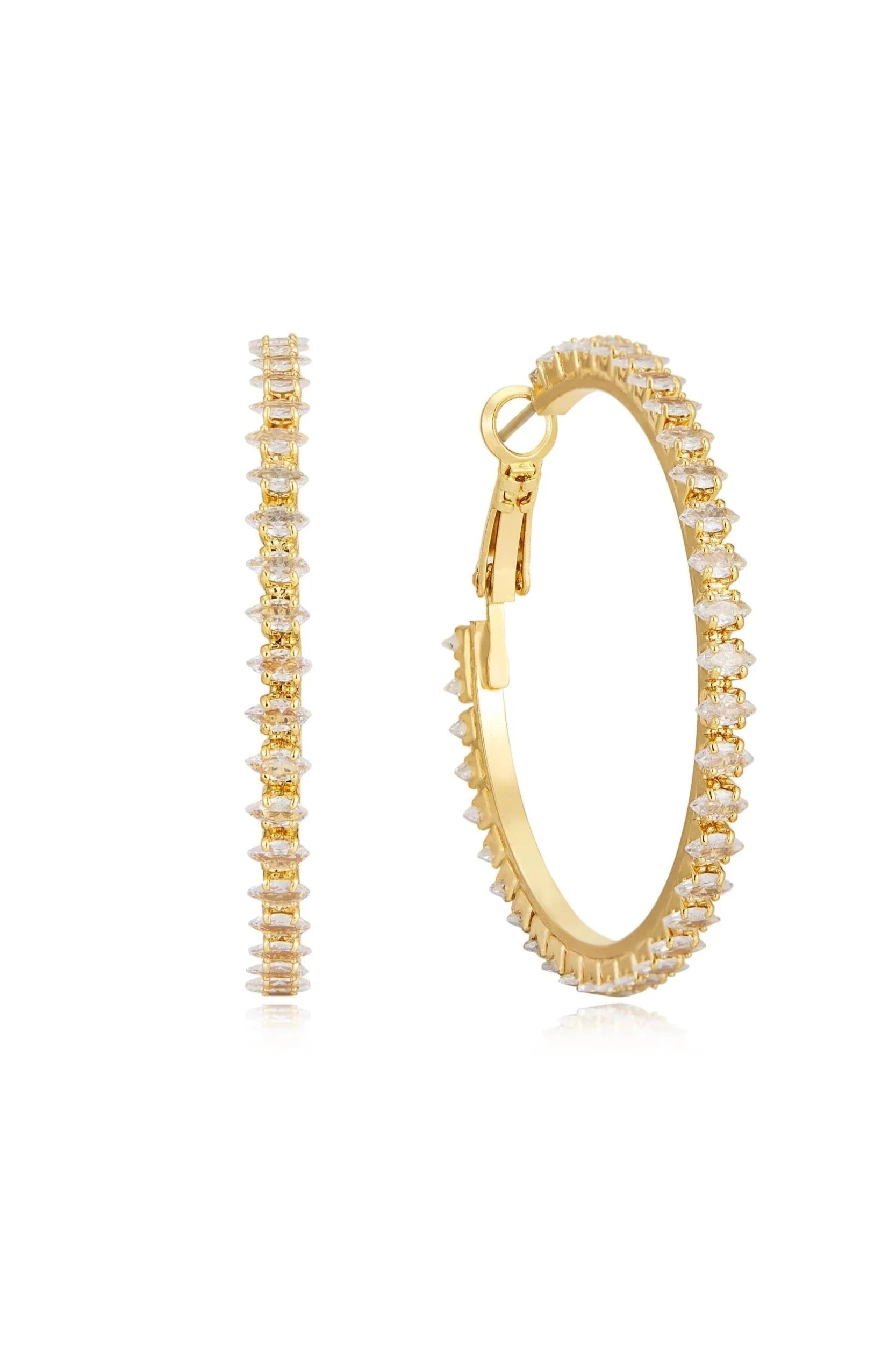 18k Spotlight Crystal Hoop Earrings - Bikini Crush Swimwear