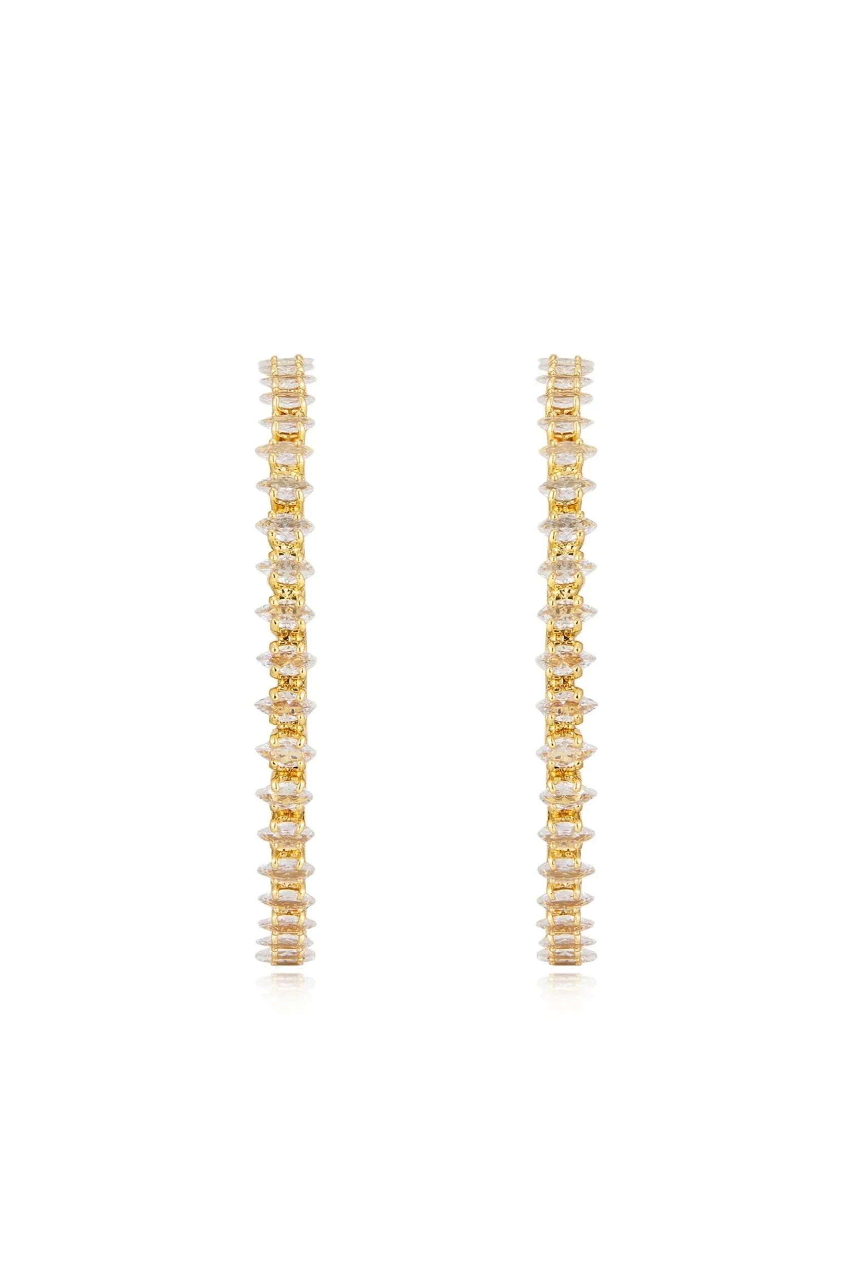 18k Spotlight Crystal Hoop Earrings - Bikini Crush Swimwear