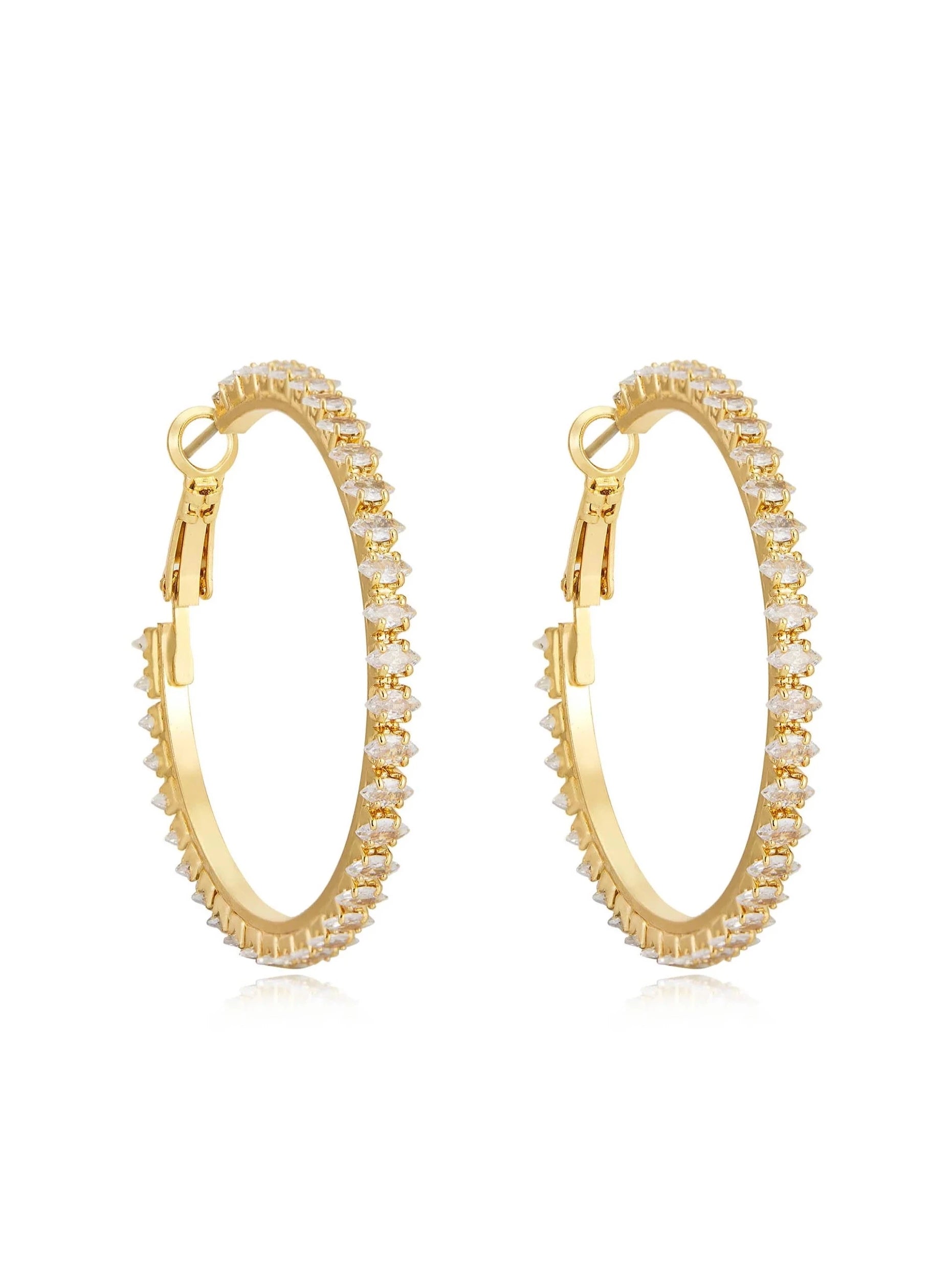 18k Spotlight Crystal Hoop Earrings - Bikini Crush Swimwear