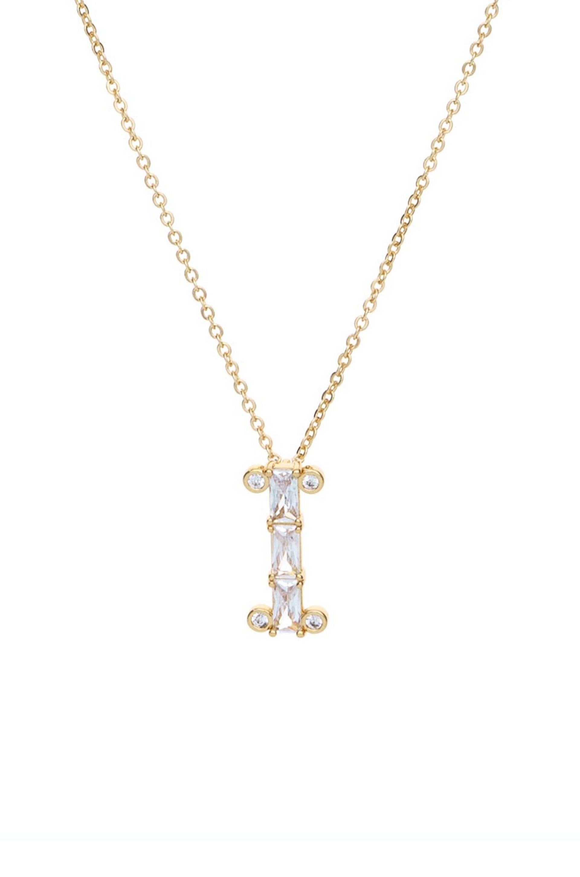 Mixed Crystal Initial Necklace - Bikini Crush Swimwear