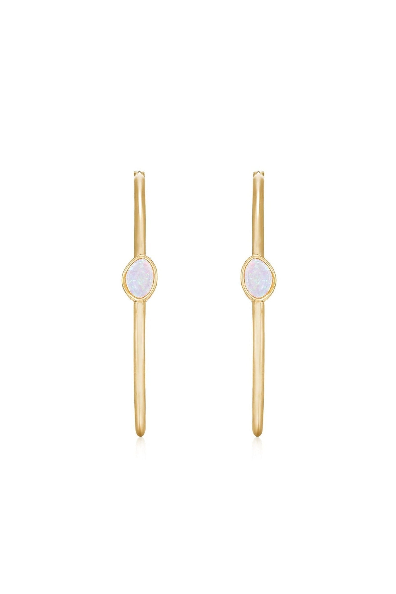 A Drop of Opal Hoop 18k Gold Plated Earrings - Bikini Crush Swimwear