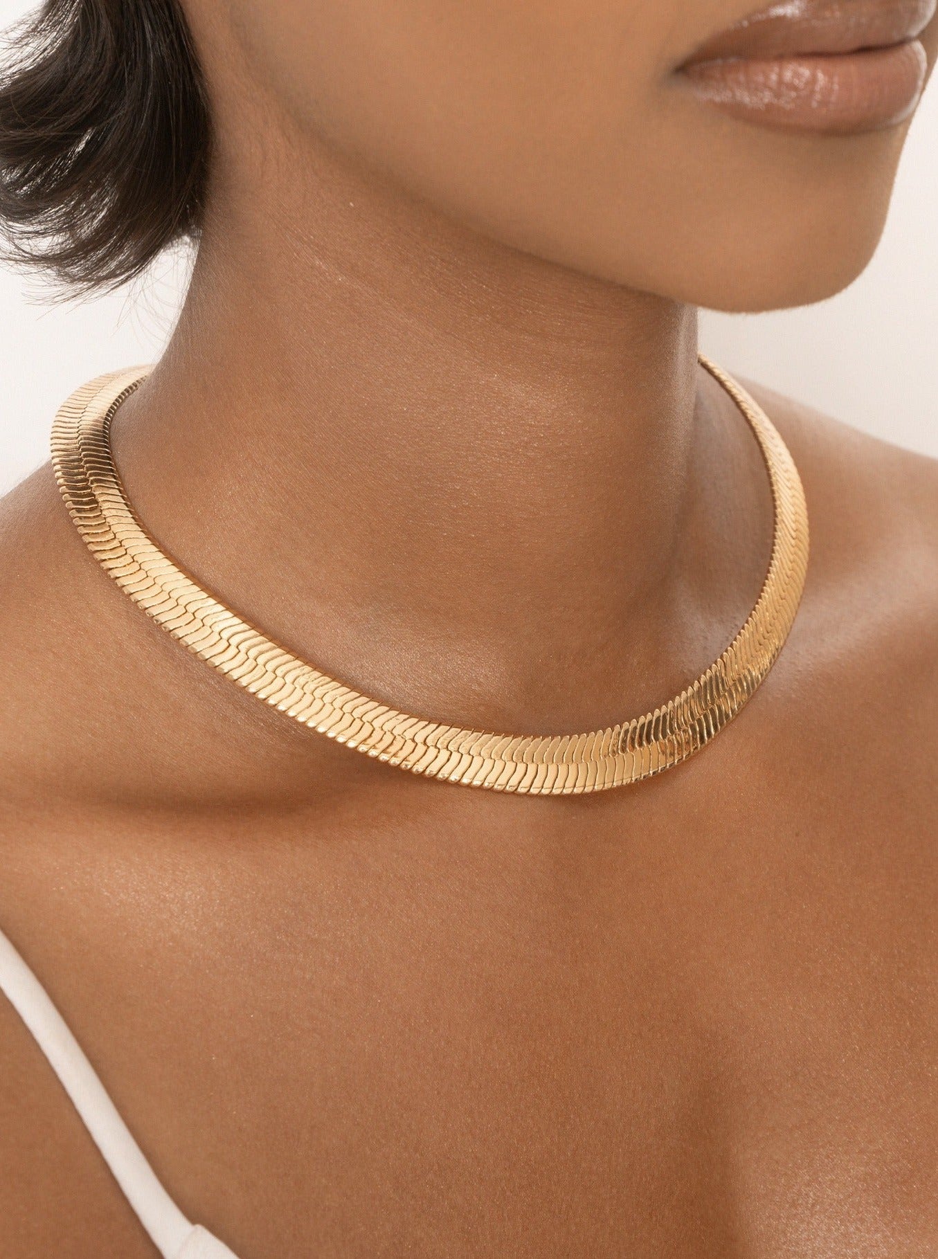 Snake Smooth Chain 18k Gold Plated Necklace - Bikini Crush Swimwear