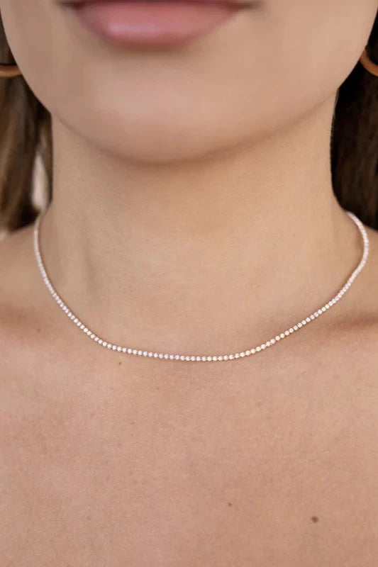18k Box Chain Crystal Choker - Bikini Crush Swimwear