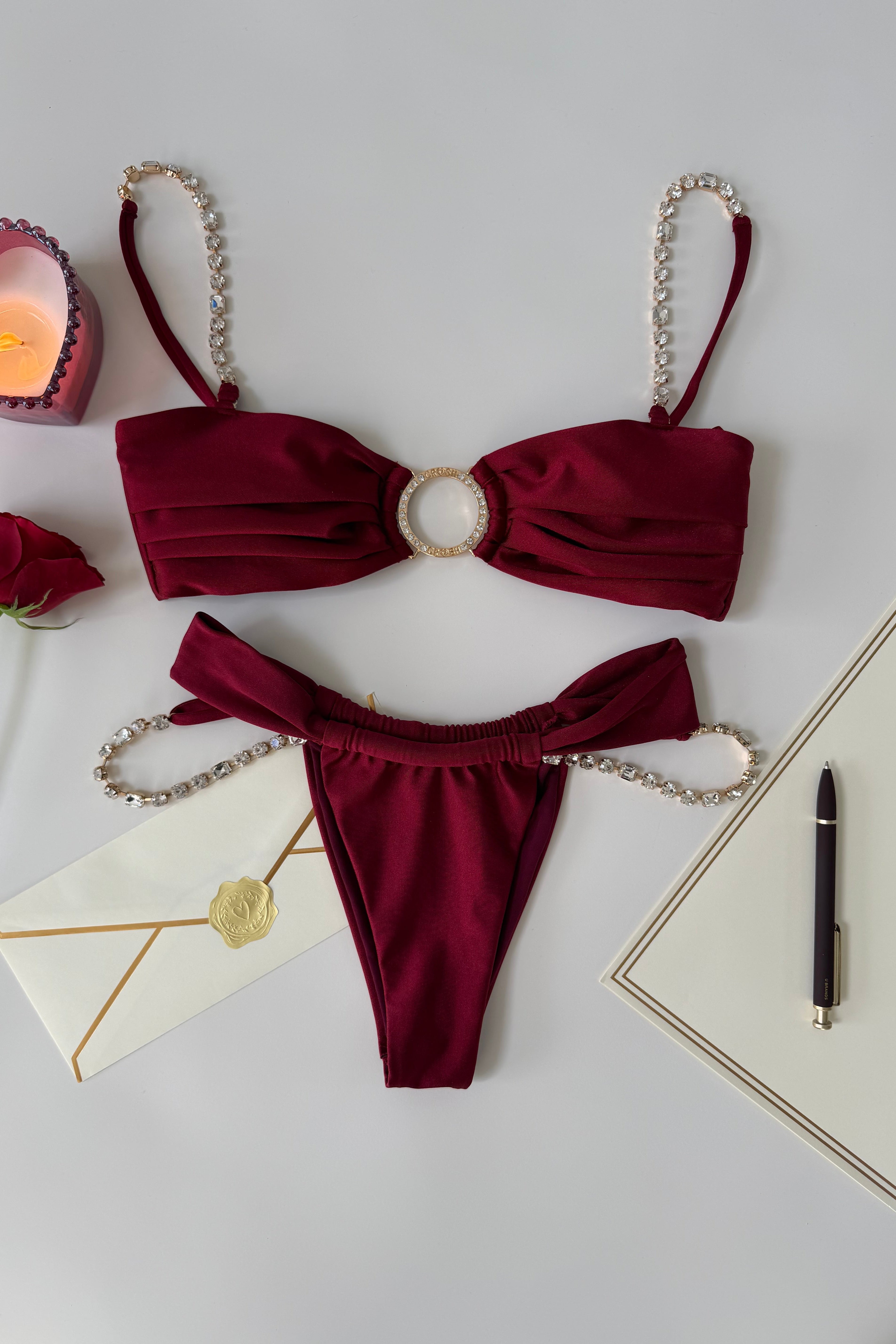 Jasmine Tanga Bottom Bordeaux - Bikini Crush Swimwear