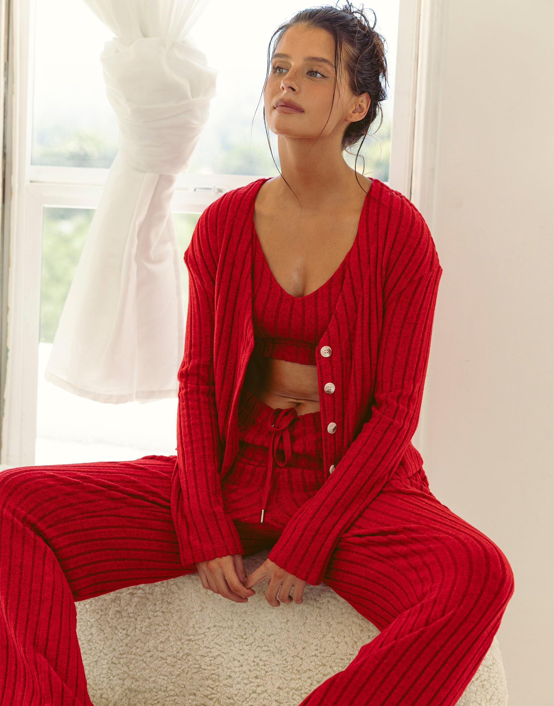 Mai Wide Leg Pant - Red