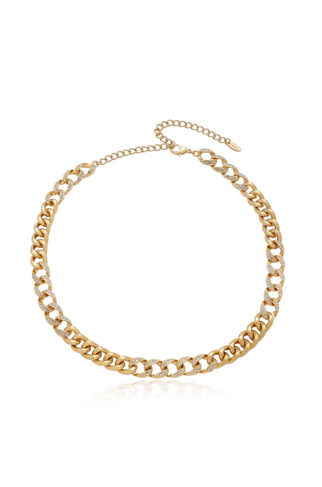 18k Chain Link Rhinestone Necklace - Bikini Crush Swimwear