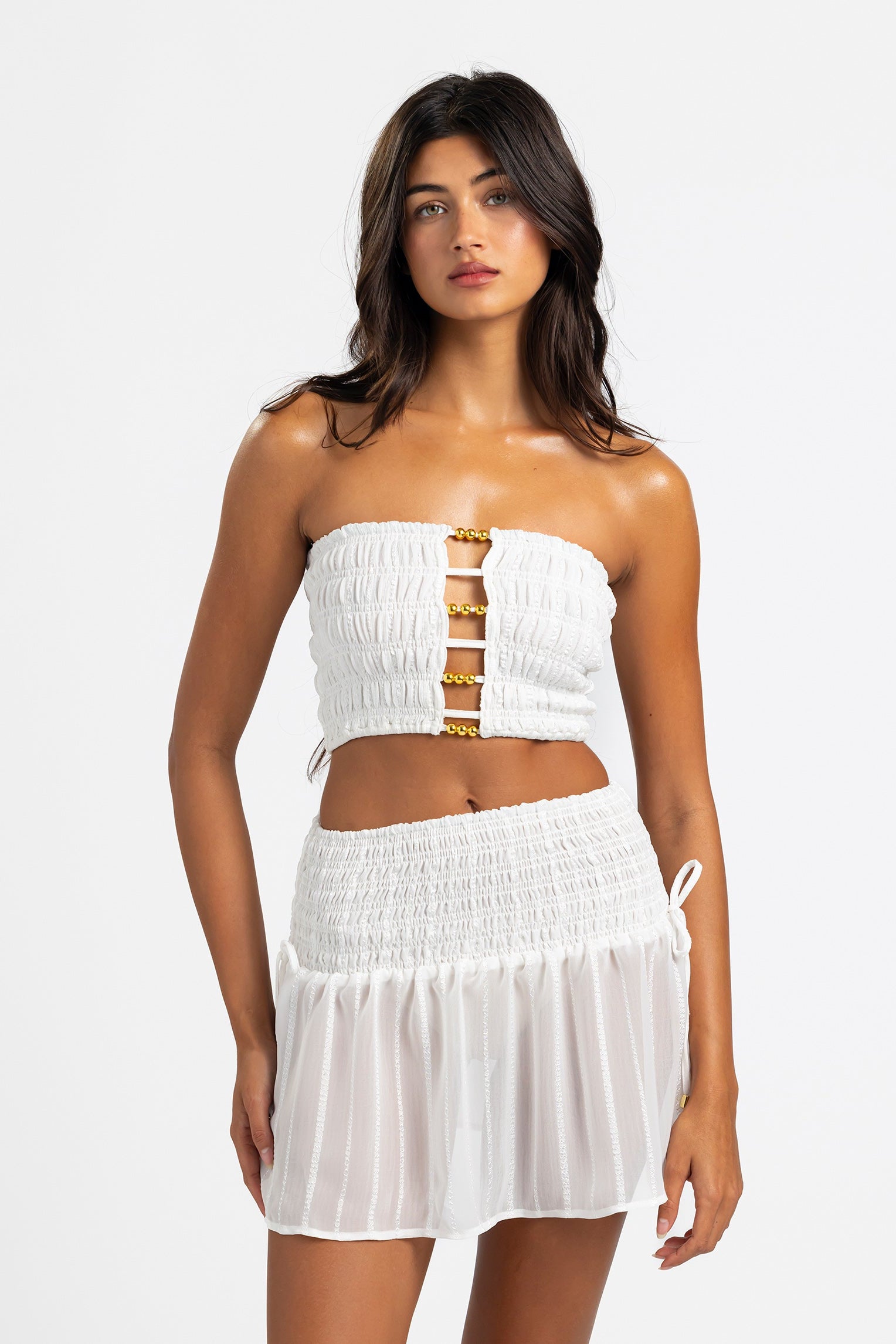 Sinora Mini Skirt - White - Bikini Crush Swimwear
