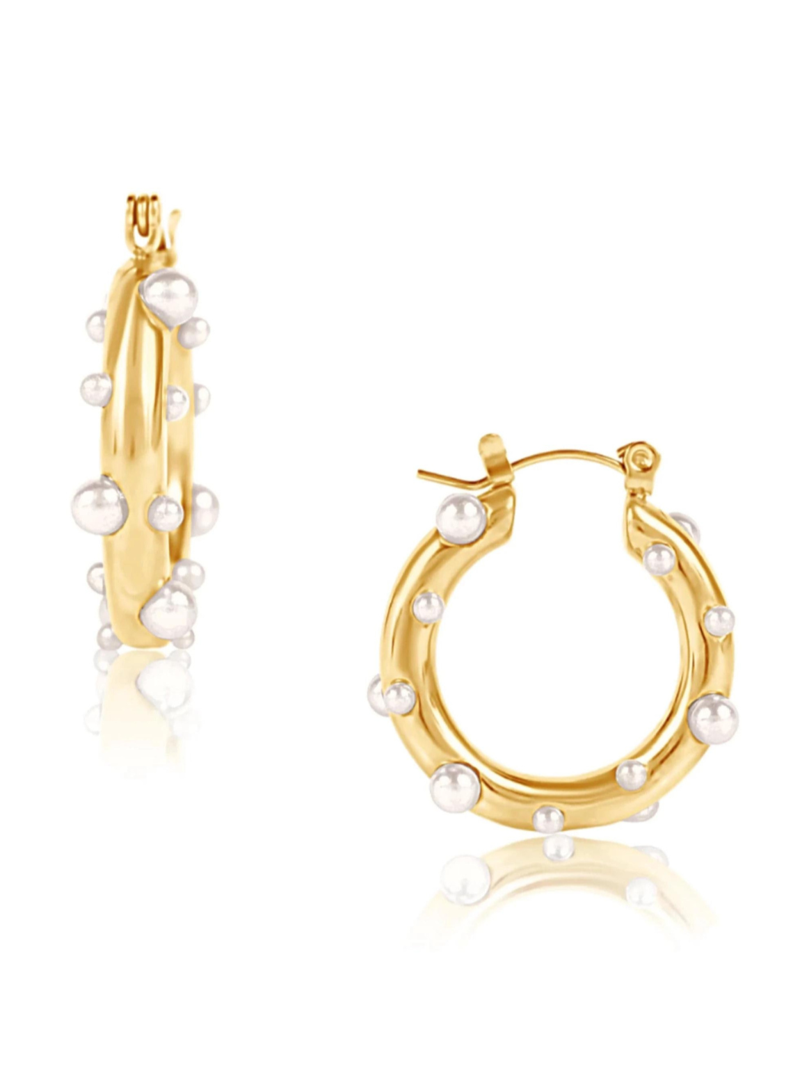 18k Nicoletta Pearl Hoop EARRING - Bikini Crush Swimwear