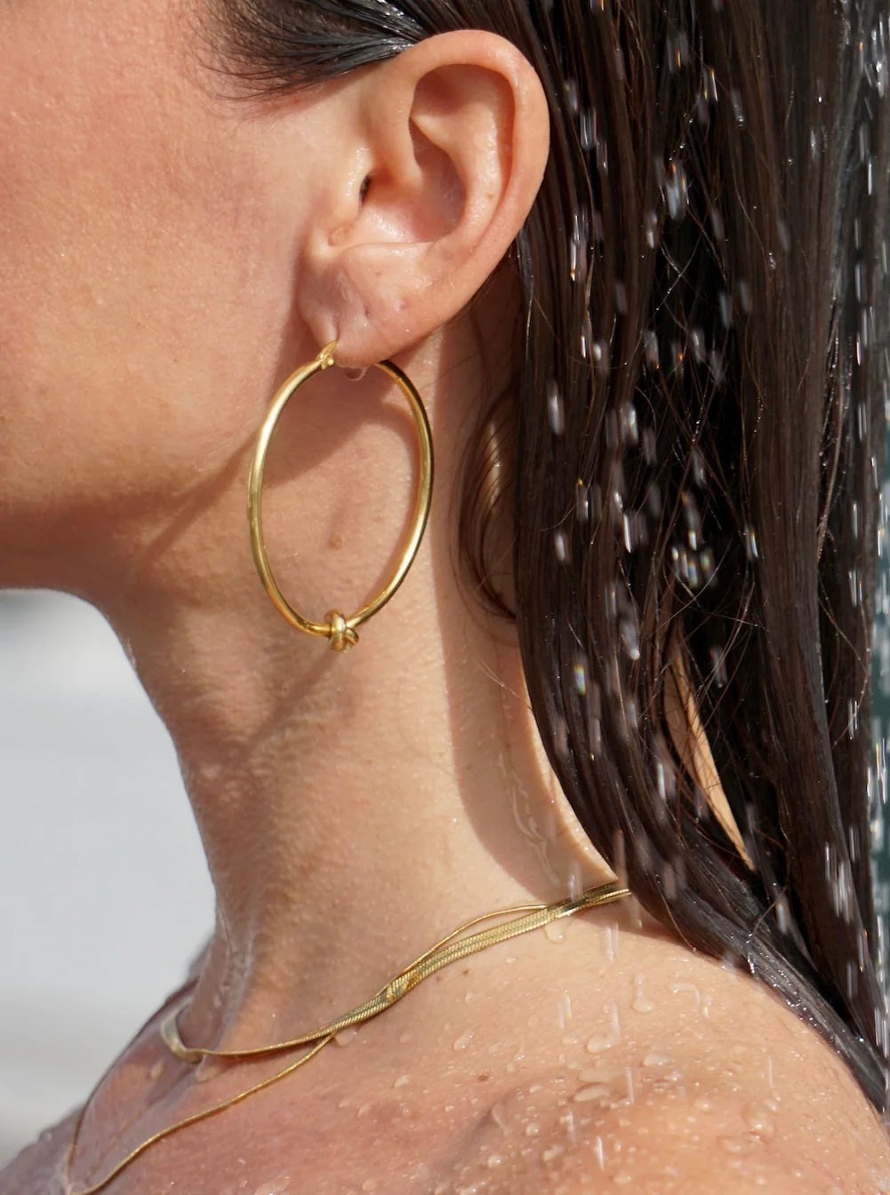 18k Kai Knotted Hoop Earring - Bikini Crush Swimwear