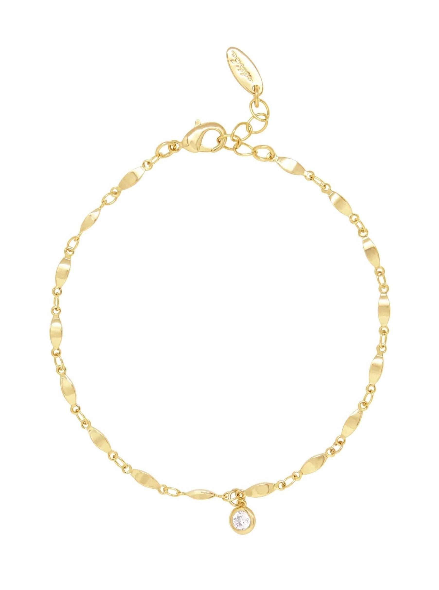 ettika anklet 18K GOLD PLATED DAY DREAMER WITH CRYSTAL CHARM // ANKLET