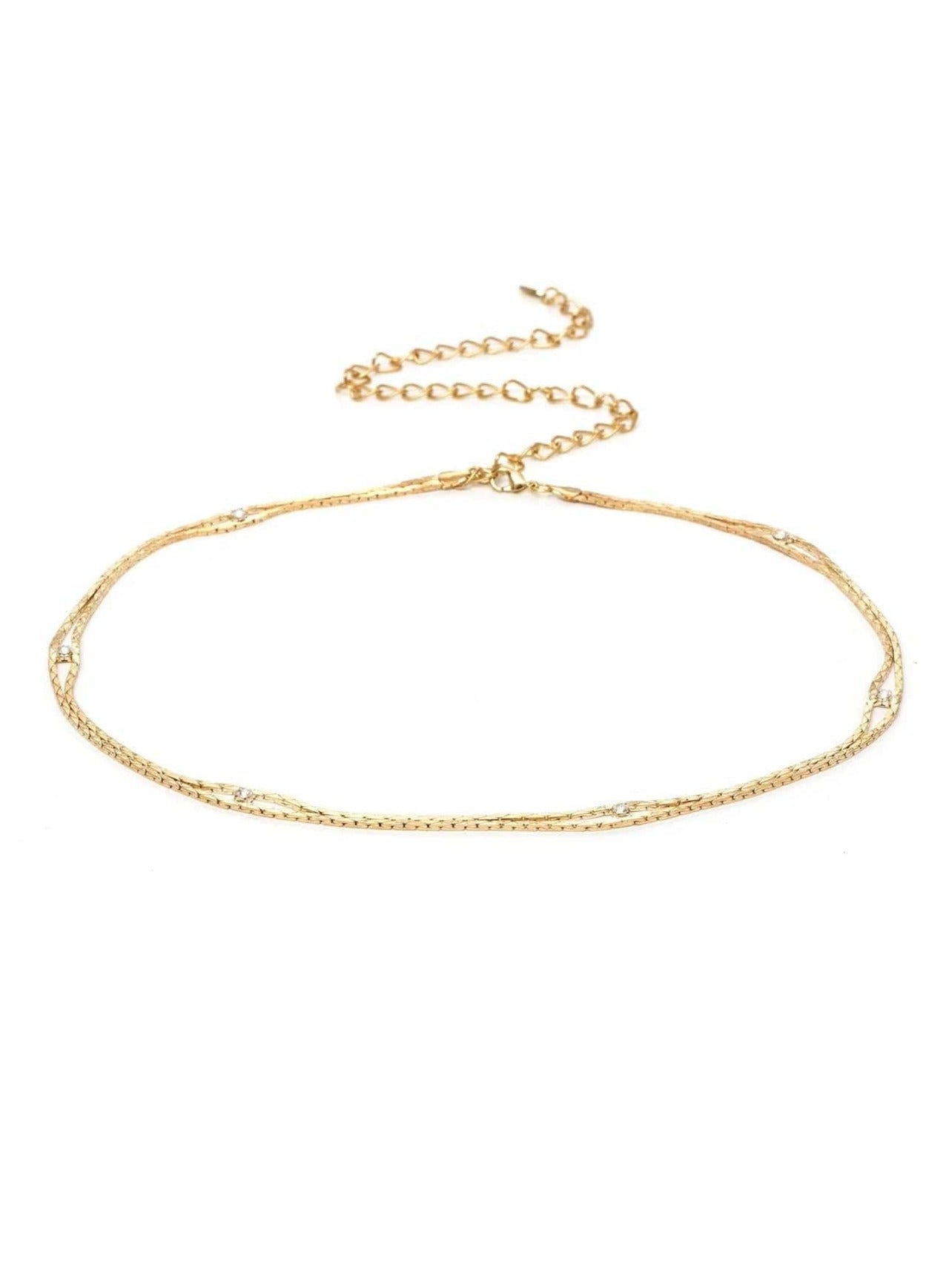 ettika body chain Gold Metal Chain / One Size Adjustable Always Relevant Gold Belt with Crystals // WAIST CHAIN