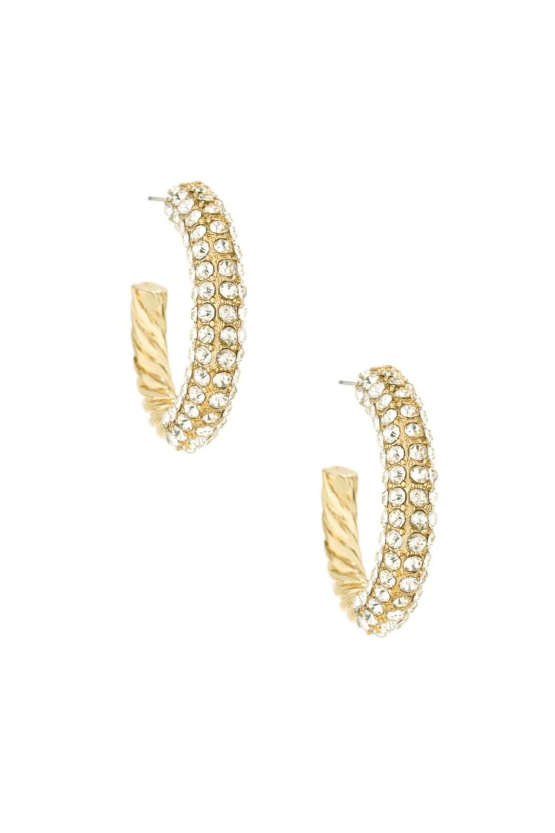 ettika earrings 18k CRYSTAL TWIST HOOP // EARRINGS