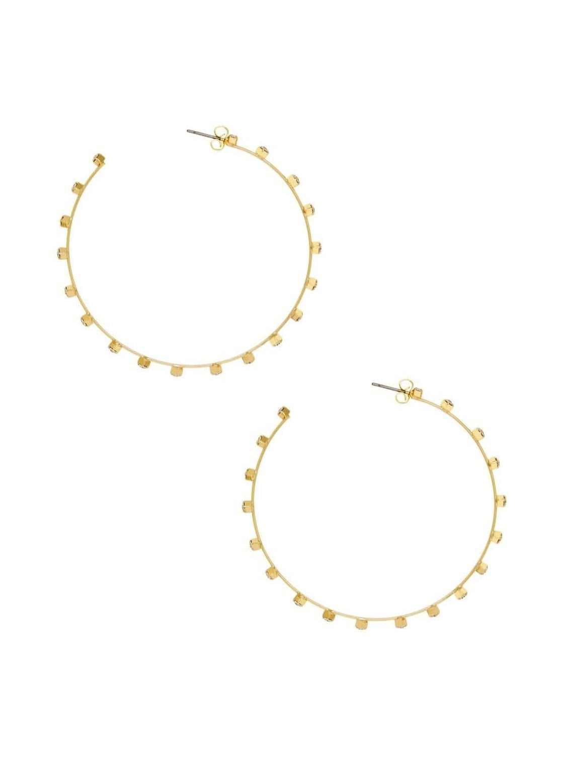 ettika earrings 18k GOLD CRYSTAL // SIMPLE HOOP EARRINGS