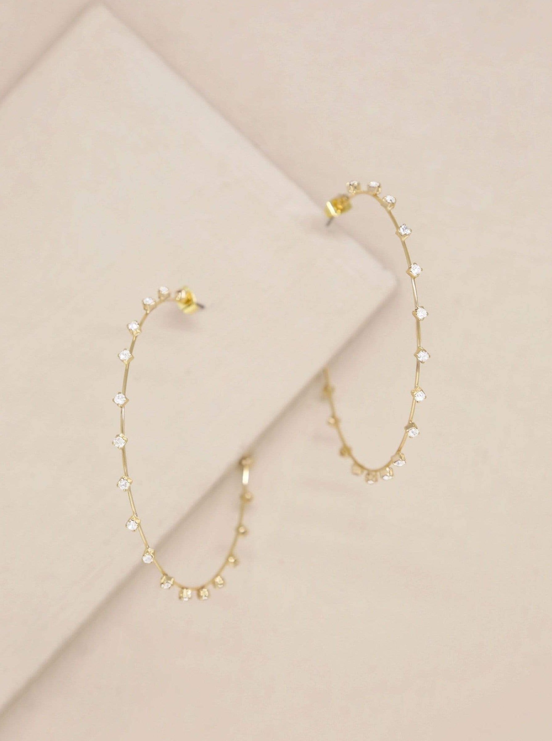 ettika earrings 18k GOLD CRYSTAL // SIMPLE HOOP EARRINGS