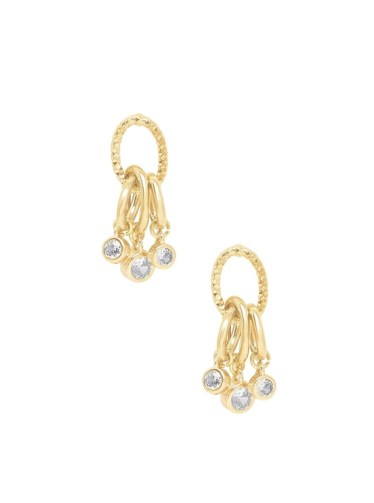 ettika earrings 18k Gold Plated Mini Crystal Jingle Dangle // EARRINGS