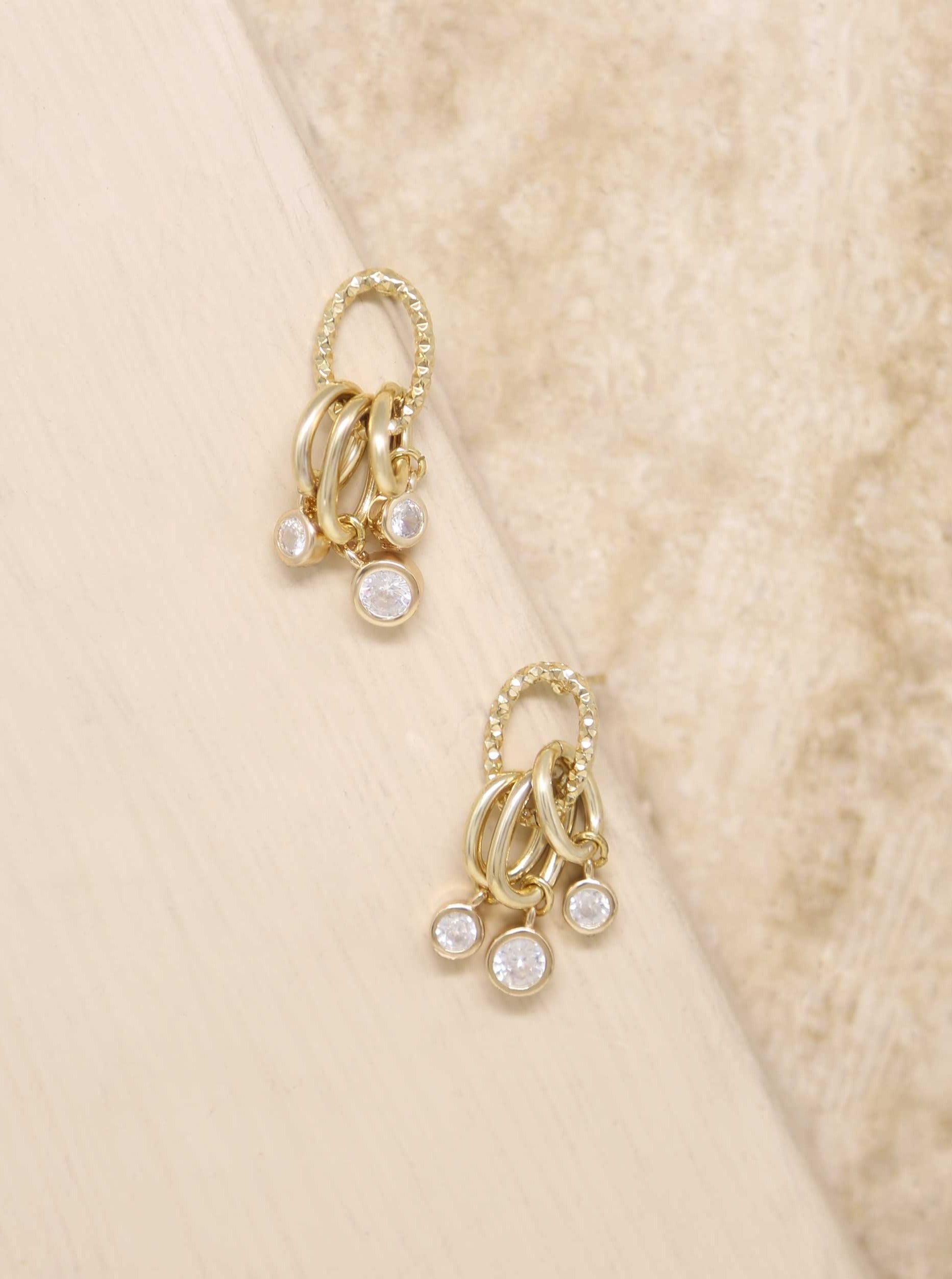 ettika earrings 18k Gold Plated Mini Crystal Jingle Dangle // EARRINGS