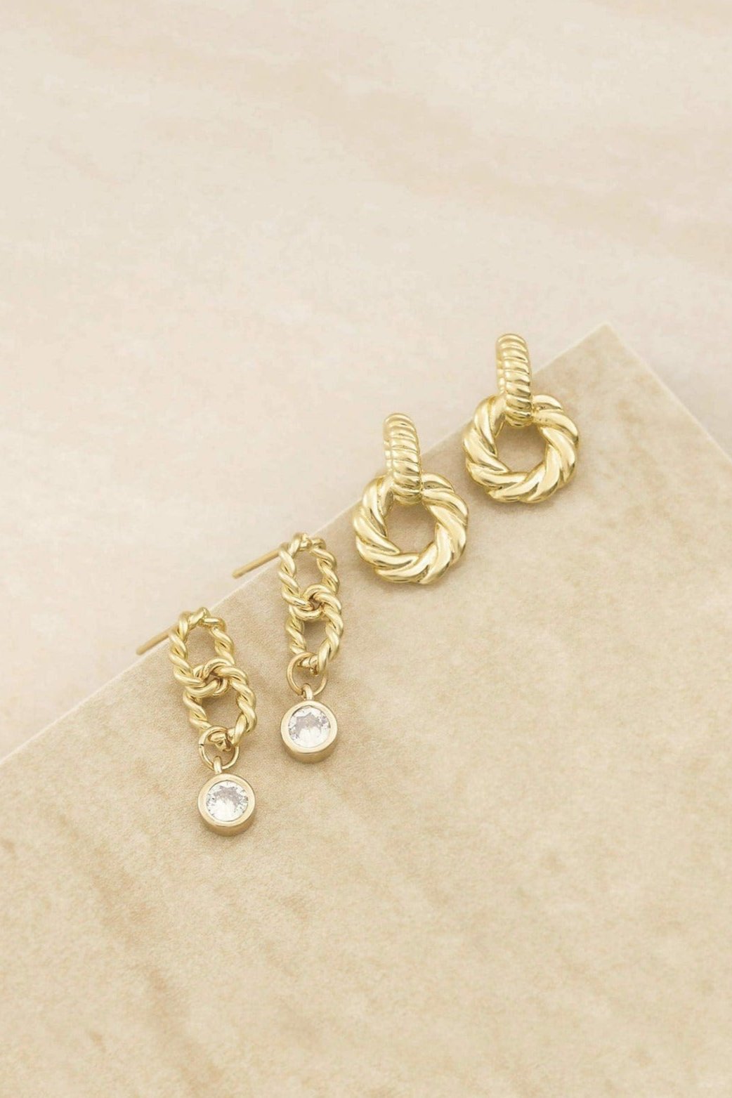 ettika earrings 18k GOLD PLATED TWISTED MINIS // EARRINGS SET