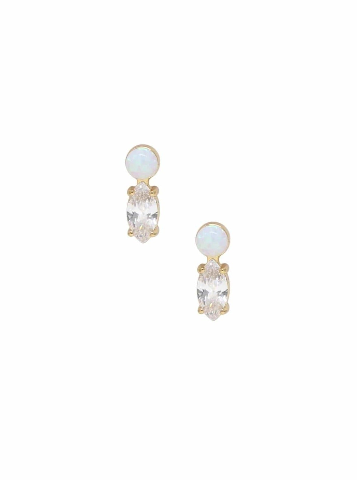ettika earrings Catch their Eye Opal & Crystal Stud 18k Gold Plated // EARRINGS