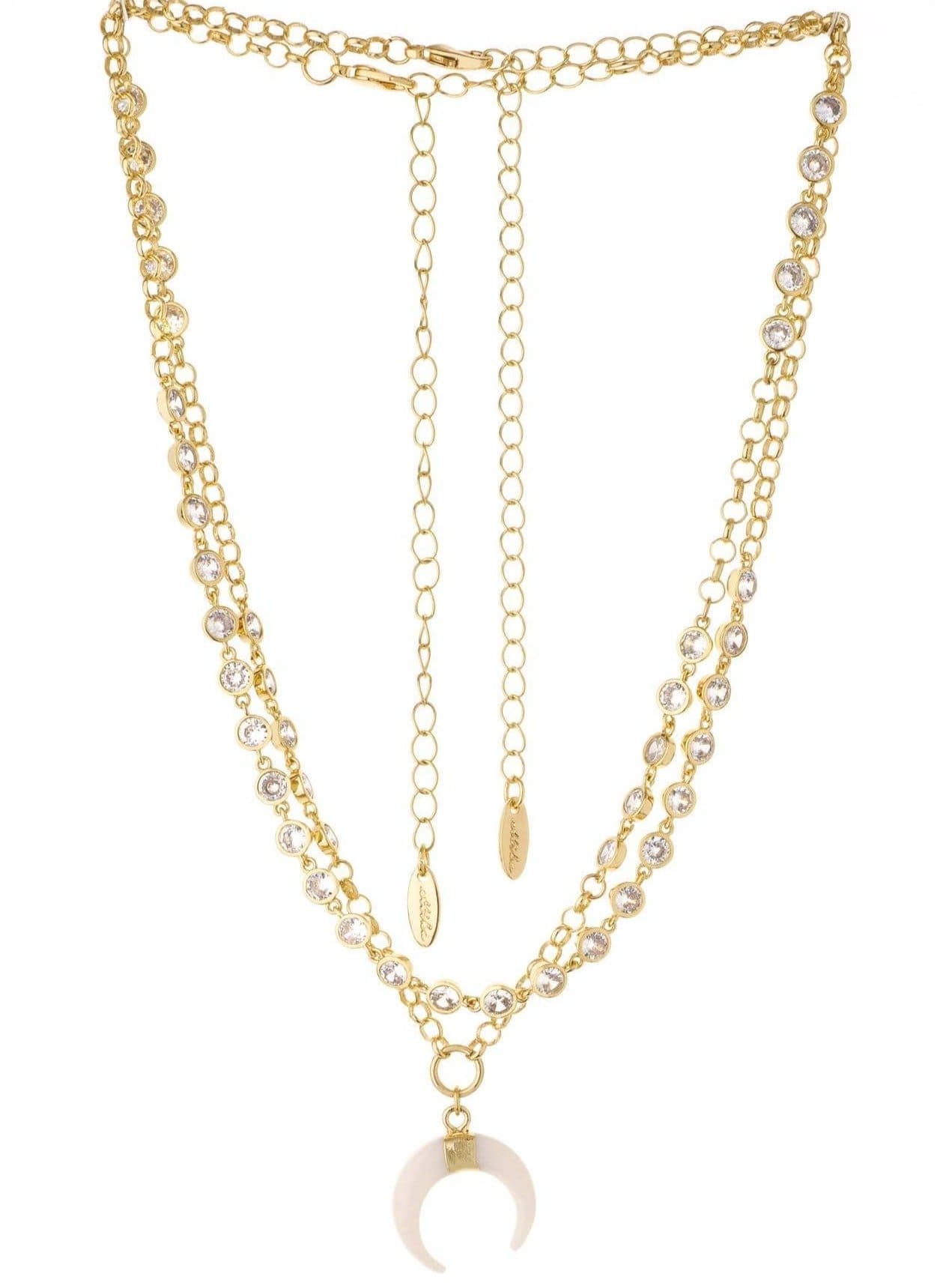 ettika necklace 18k GOLD CRYSTAL HORN SET // NECKLACE