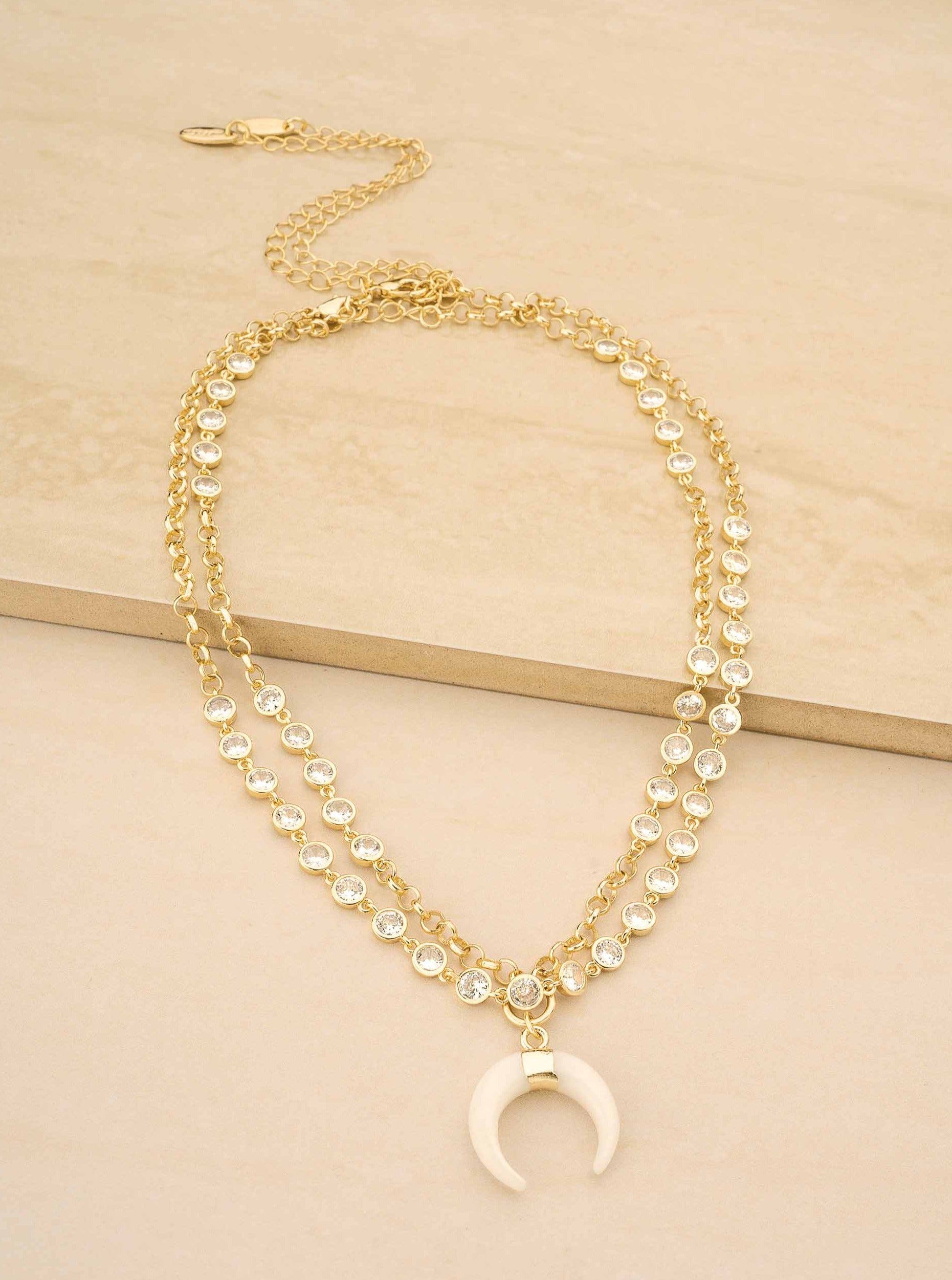 ettika necklace 18k GOLD CRYSTAL HORN SET // NECKLACE