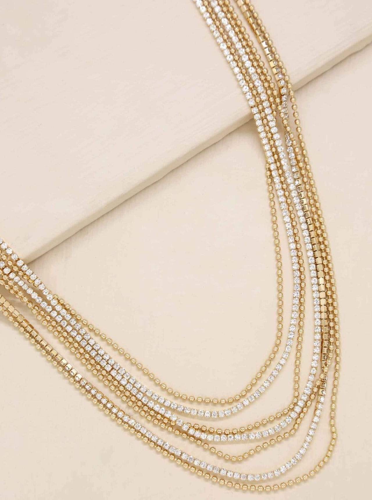 ettika necklace 18k GOLD CRYSTAL MULTI LAYER // NECKLACE