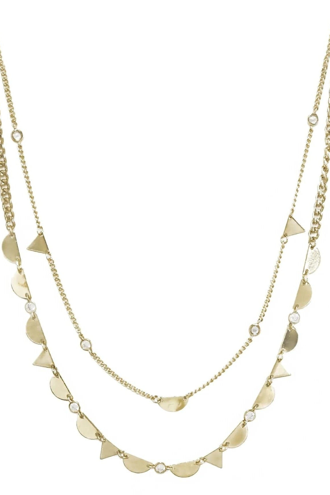 ettika necklace Forma Crystal Tiered 18k Gold Plated // CHOKER (Set)