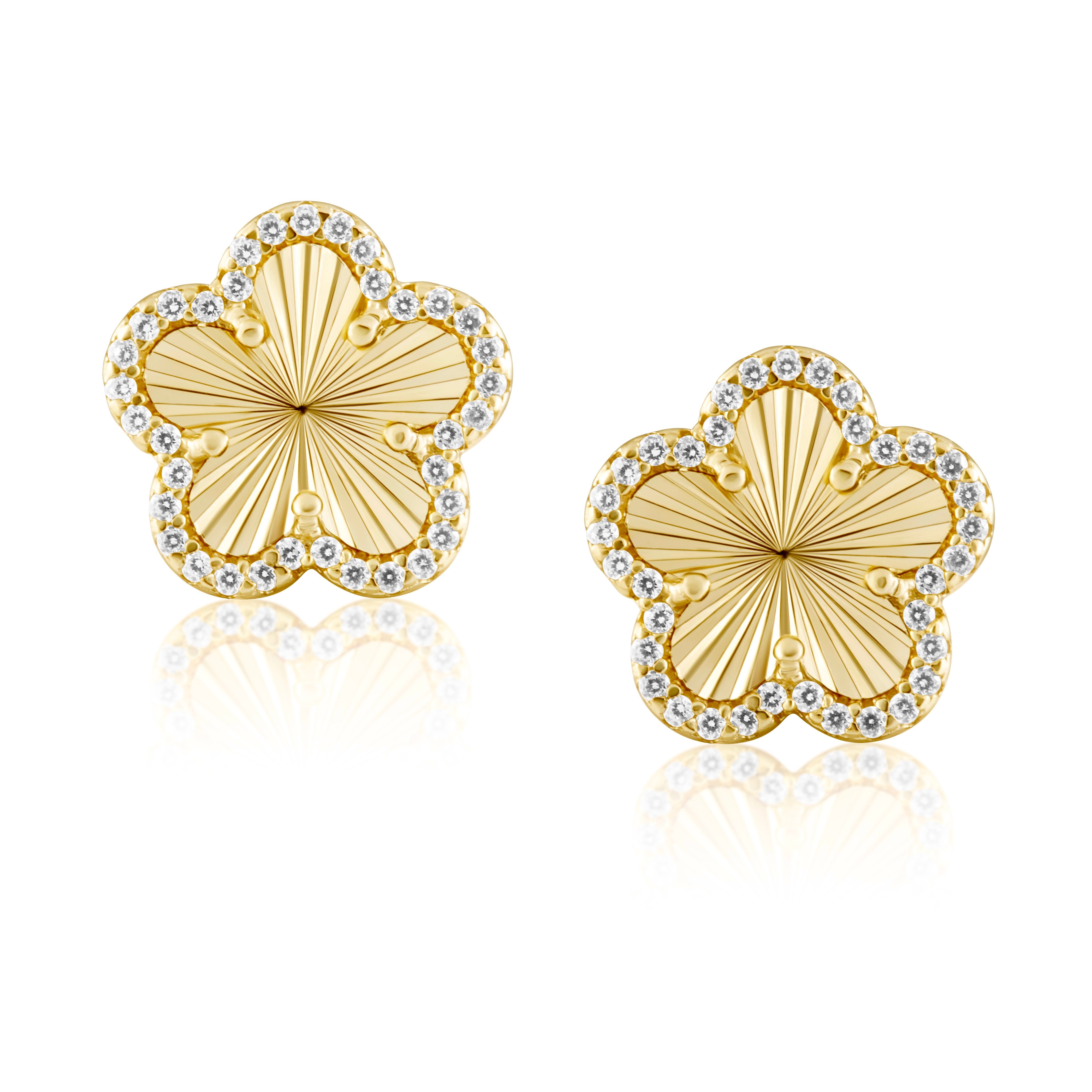 Adeline Pave Outline Clover Studs - Bikini Crush Swimwear