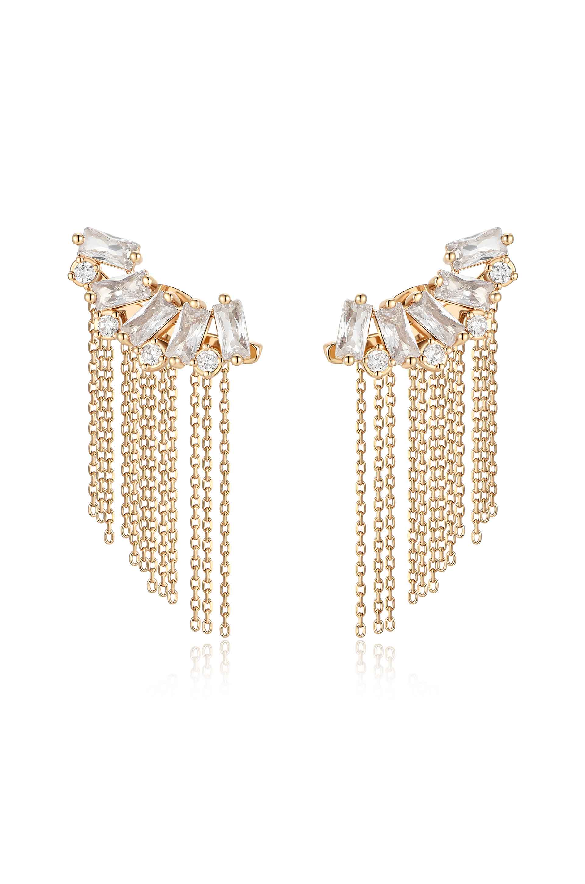 Baguette Crystal Three-In-One Ear Crawlers - Bikini Crush Swimwear