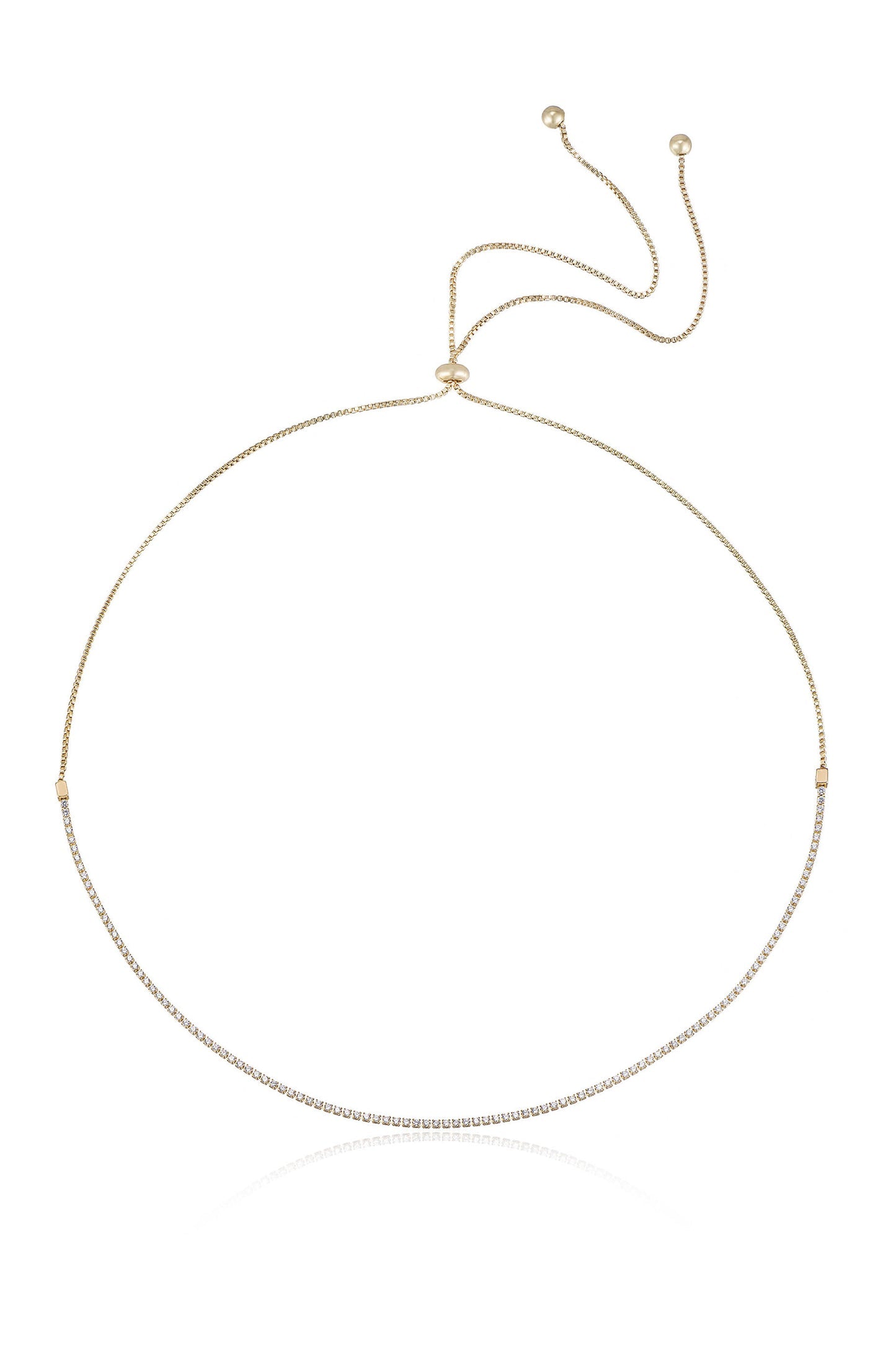 18k Box Chain Crystal Choker - Bikini Crush Swimwear