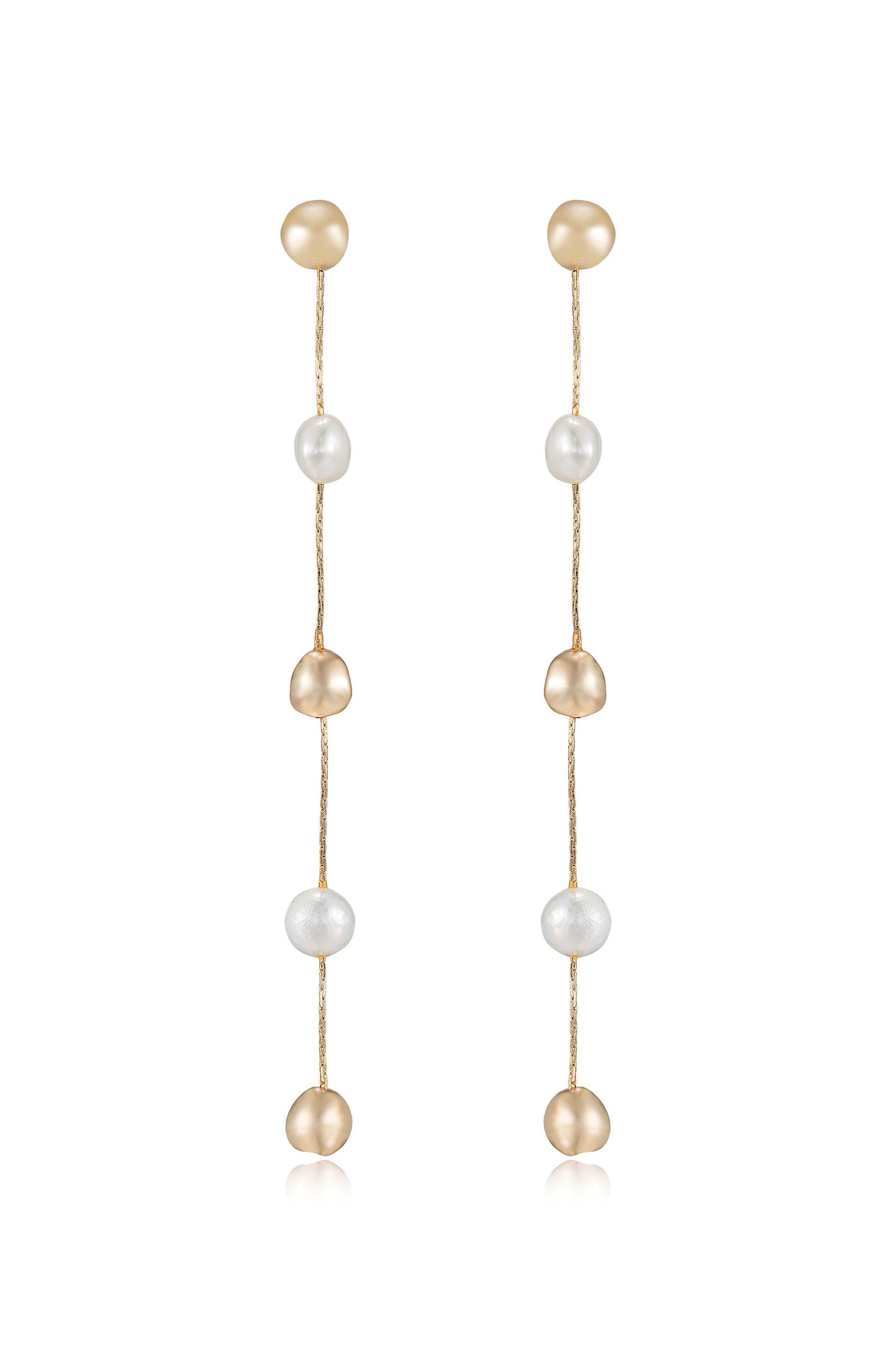 Alternating Freshwater Pearl Drop Earrings - Bikini Crush Swimwear