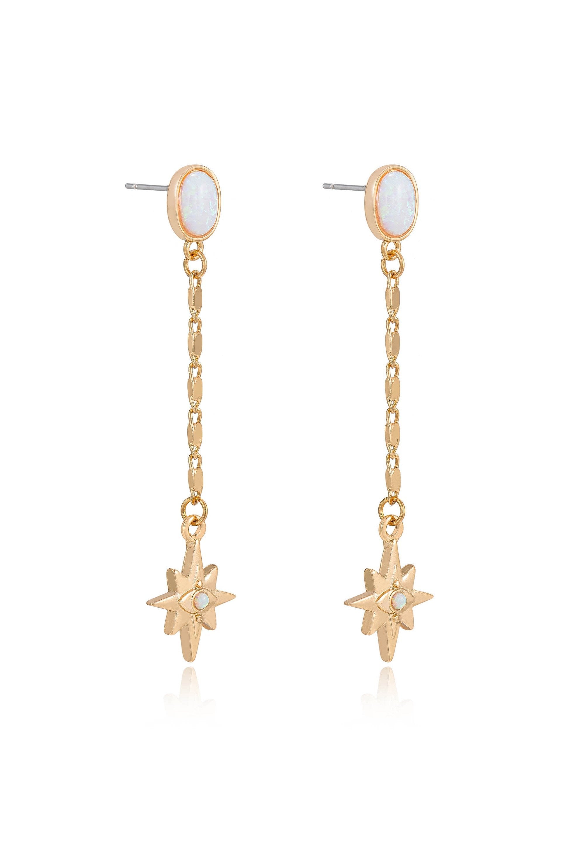 Celestial Opal Star Drop Earrings - Bikini Crush Swimwear