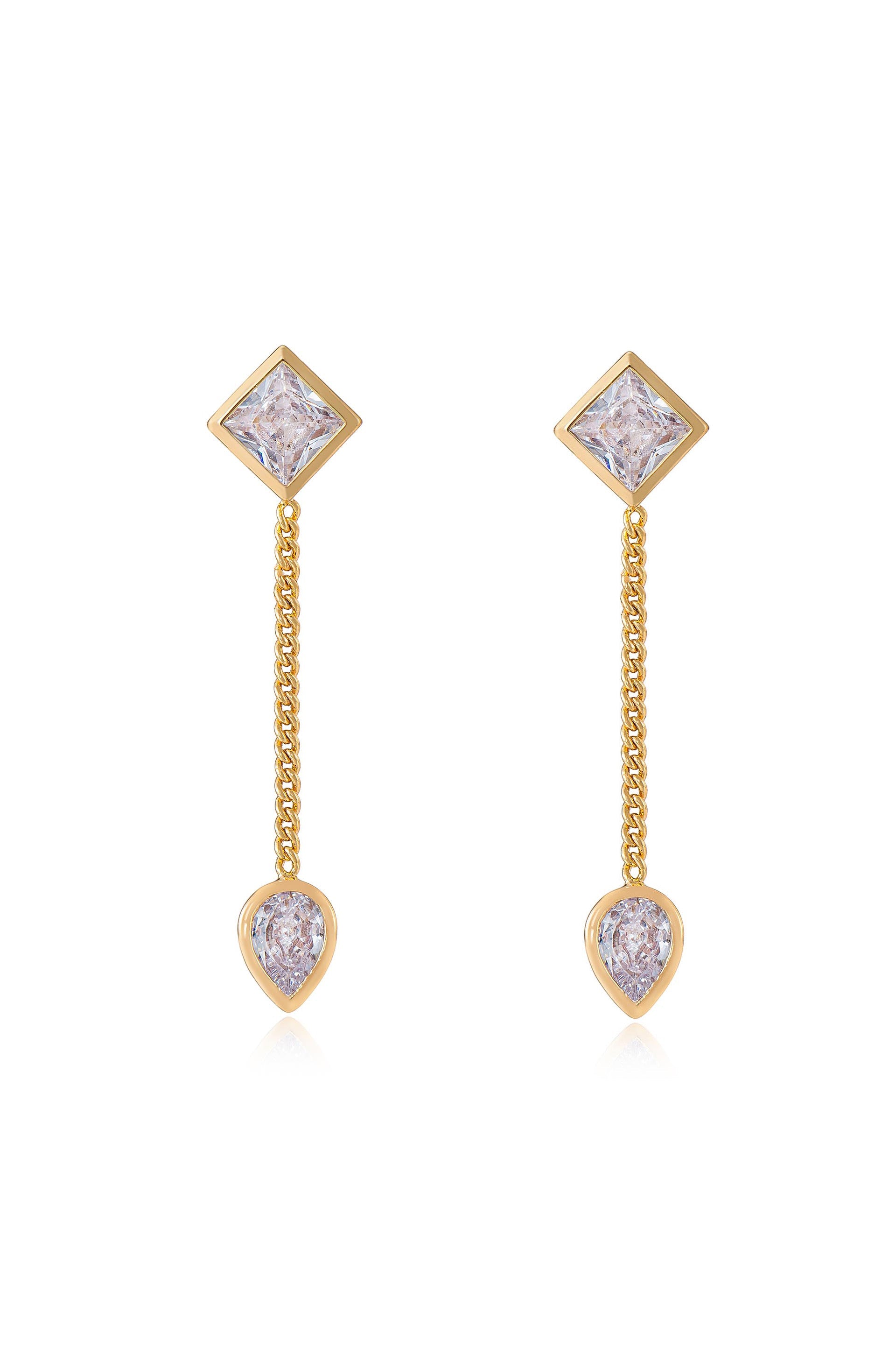 Bezel Crystal Shapes Drop Earrings - Bikini Crush Swimwear