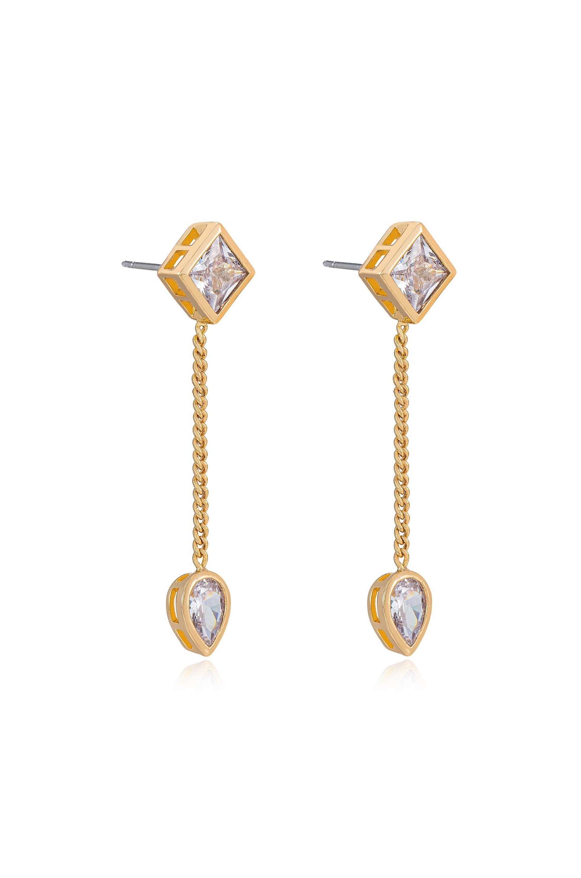 Bezel Crystal Shapes Drop Earrings - Bikini Crush Swimwear