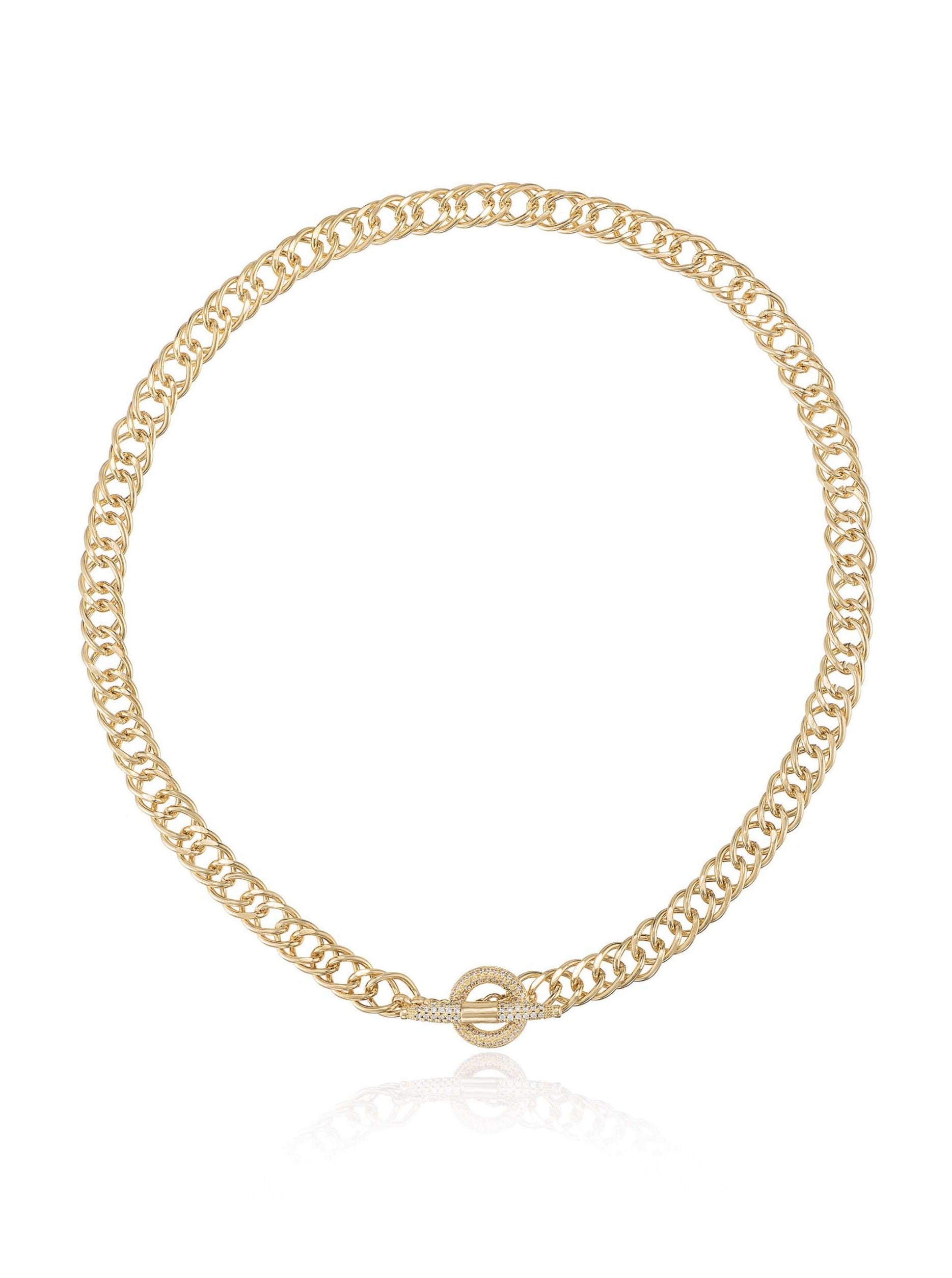 All About That Chain Crystal 18k Gold Plated Necklace