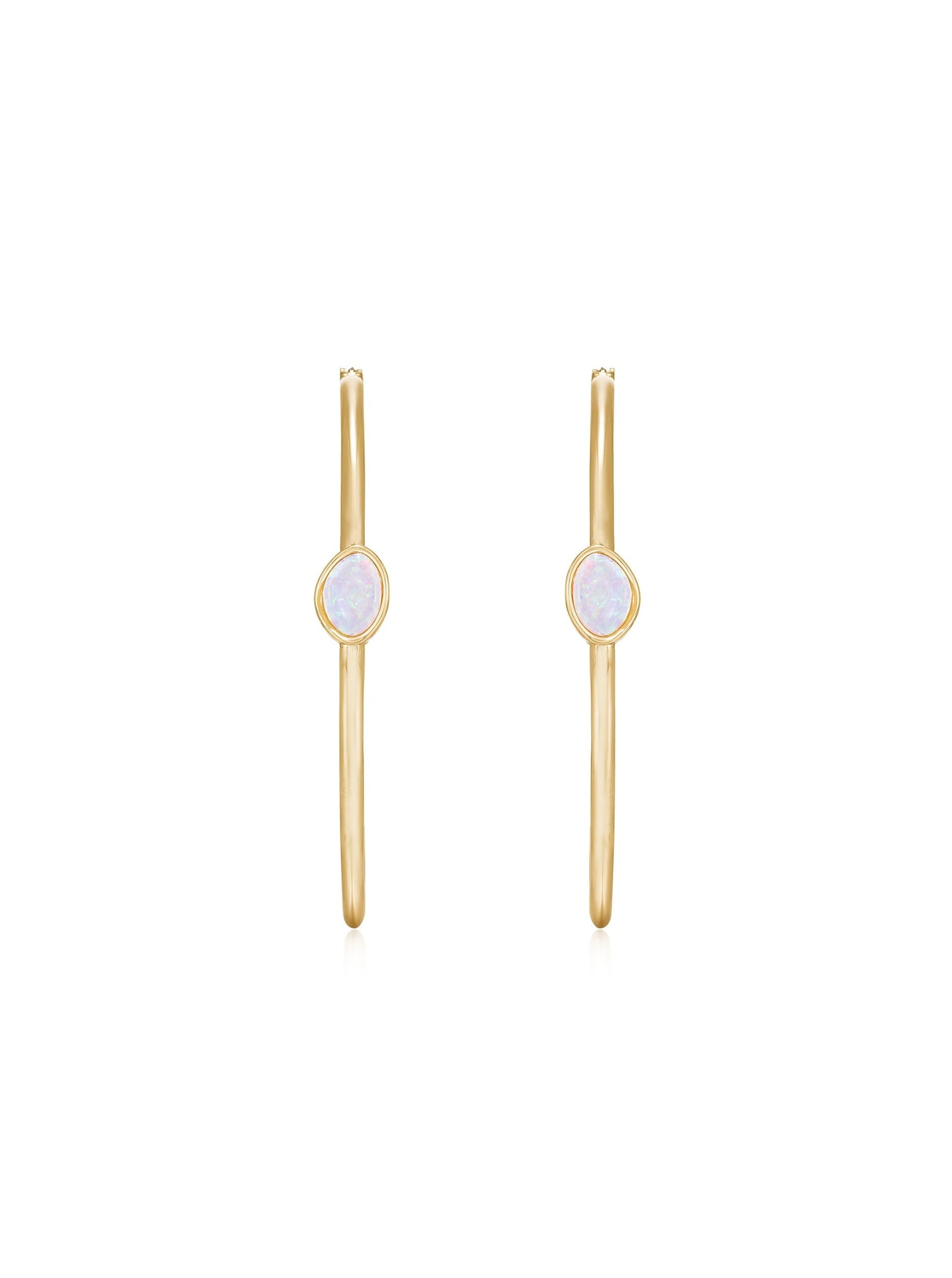 A Drop of Opal Hoop 18k Gold Plated Earrings - Bikini Crush Swimwear