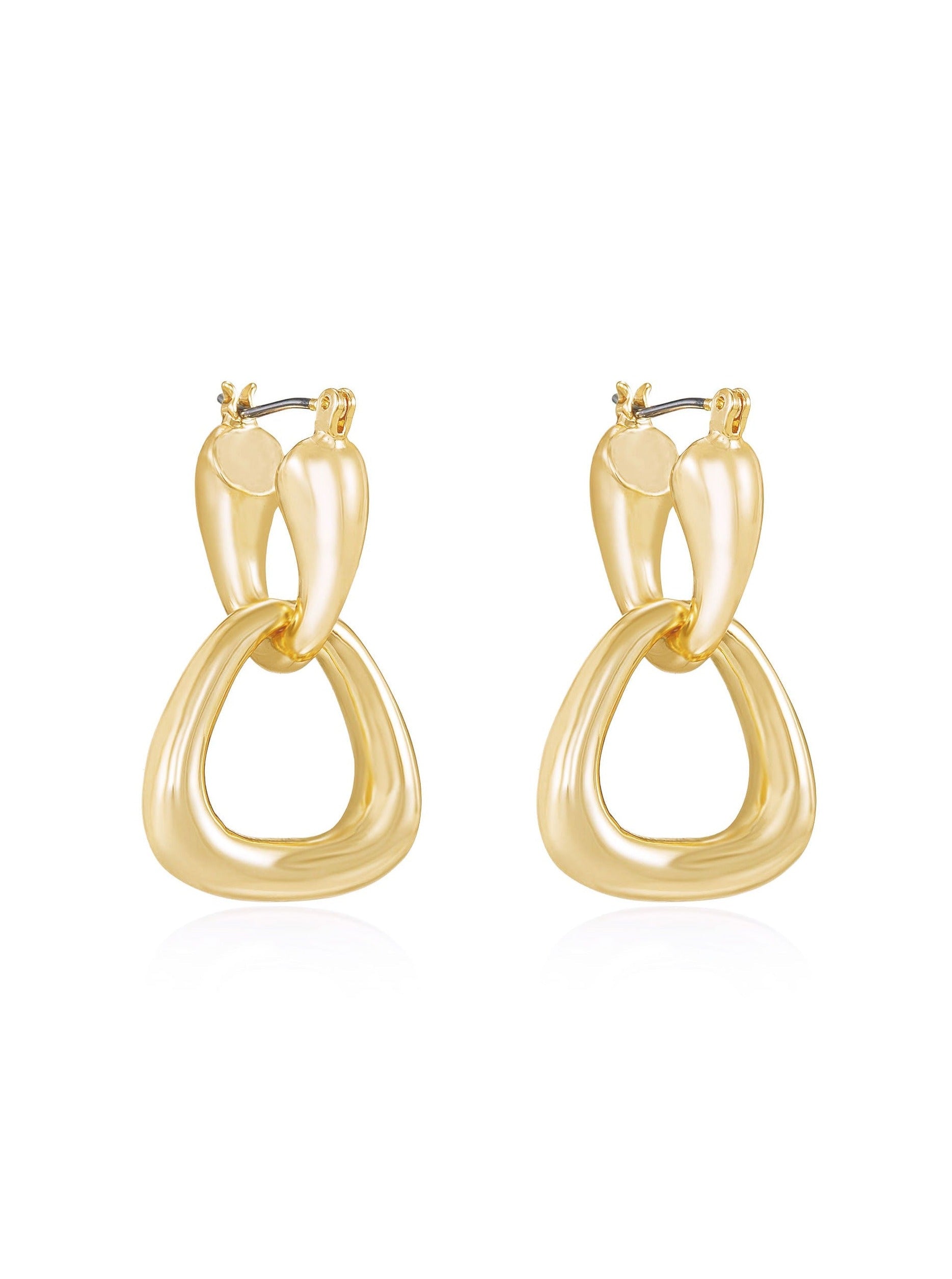 Baby Double Dangle Hoop 18k Gold Plated Earrings - Bikini Crush Swimwear