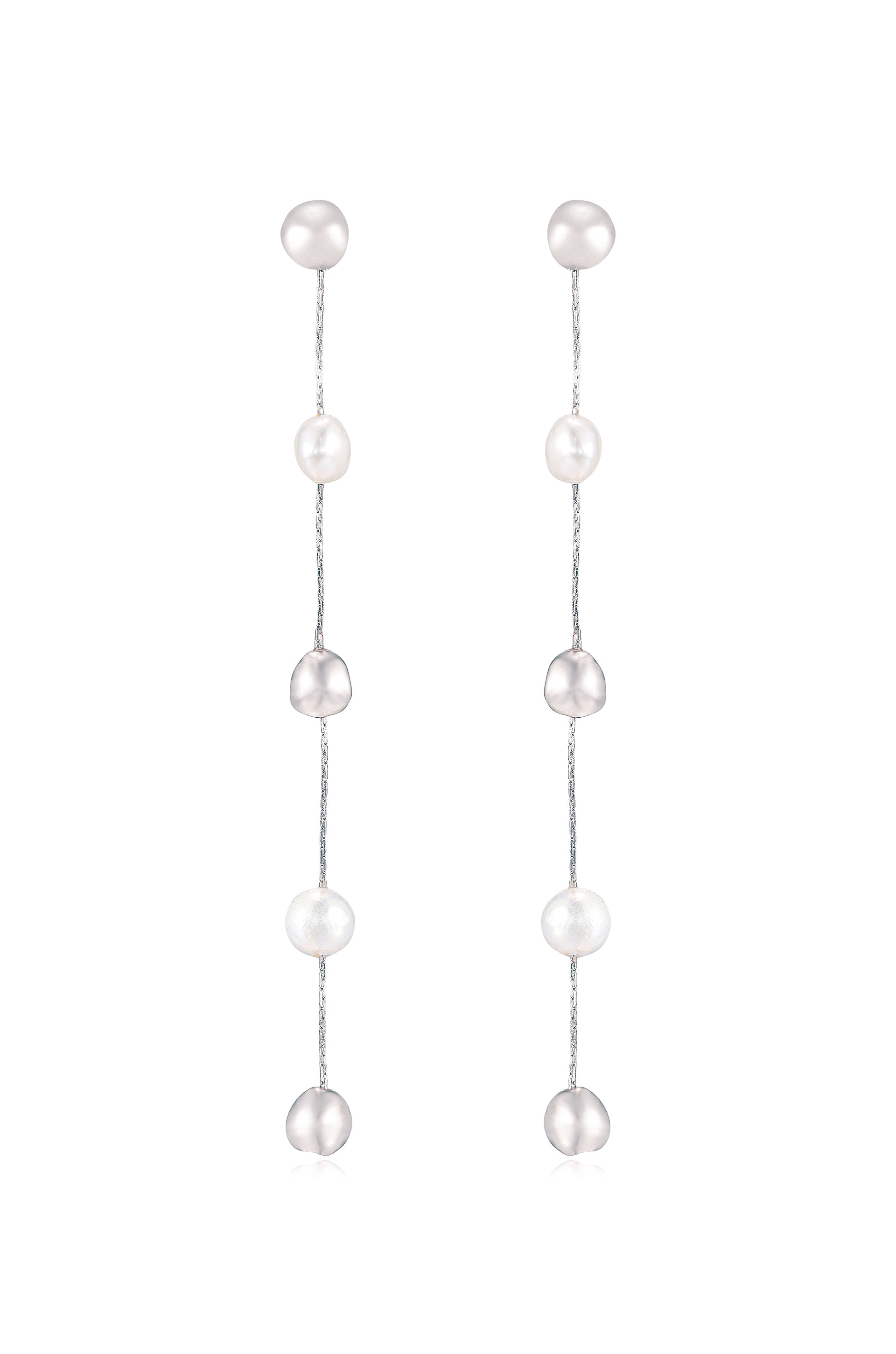 Alternating Freshwater Pearl Drop Earrings - Bikini Crush Swimwear