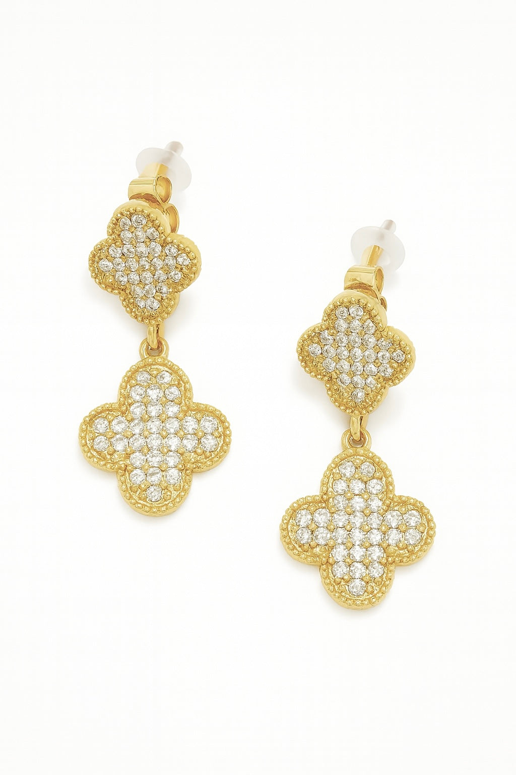 Pave Clover Drop Earring - Bikini Crush Swimwear