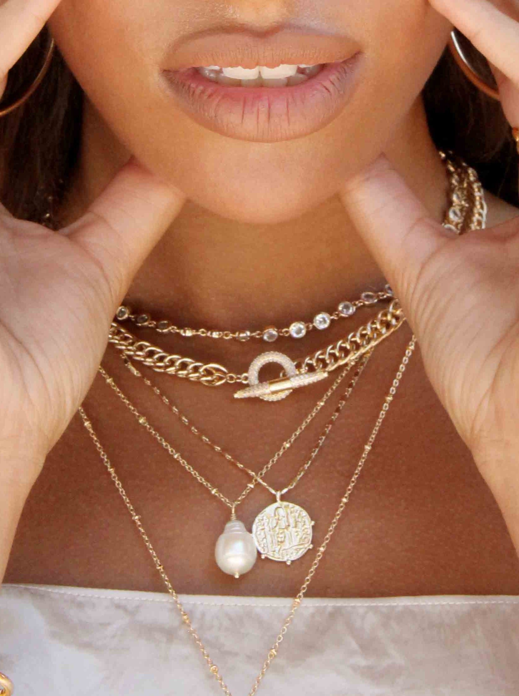 All About That Chain Crystal 18k Gold Plated Necklace