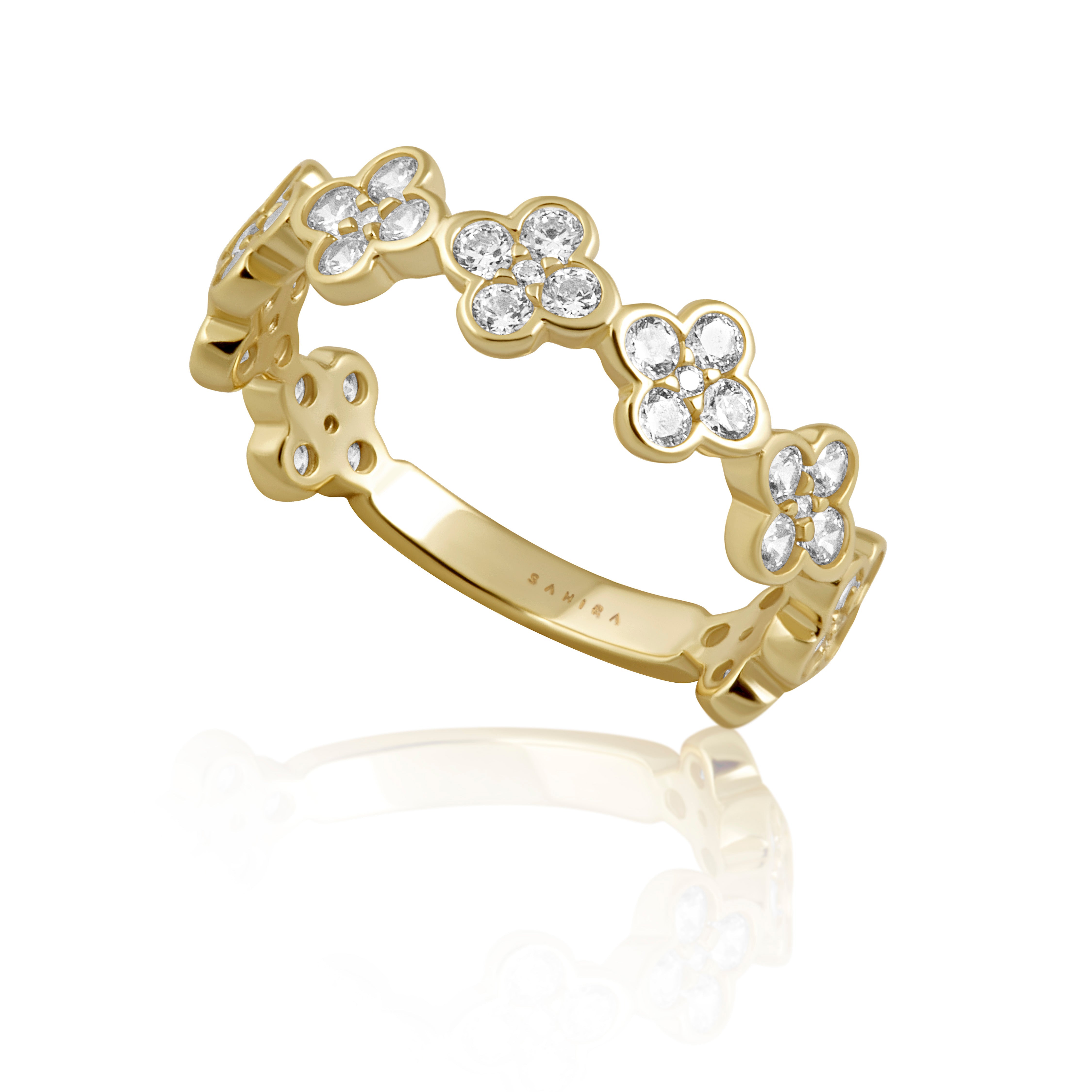Dainty CZ Gracie Clover Ring - Bikini Crush Swimwear