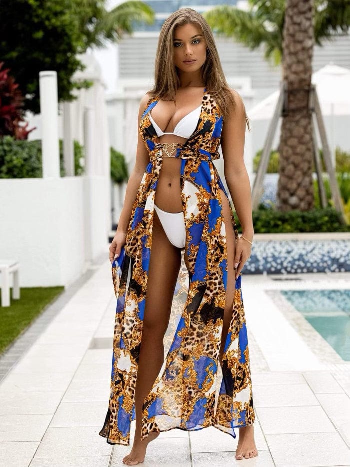 Bikini Crush Swimwear Cover Ups Chain Print Royal / One Size Florence © // Dress