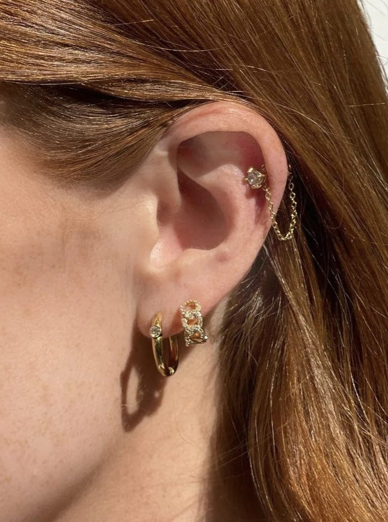 Ellie Vail earrings Anika Chain Huggie Hoop // EARRING