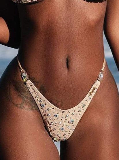 Bikini Crush Swimwear Two Piece Sparkle Nude / S  (Pre-order Ships 3-4 Weeks) Diamond Girl // Thong Bottom (Black Label) ©
