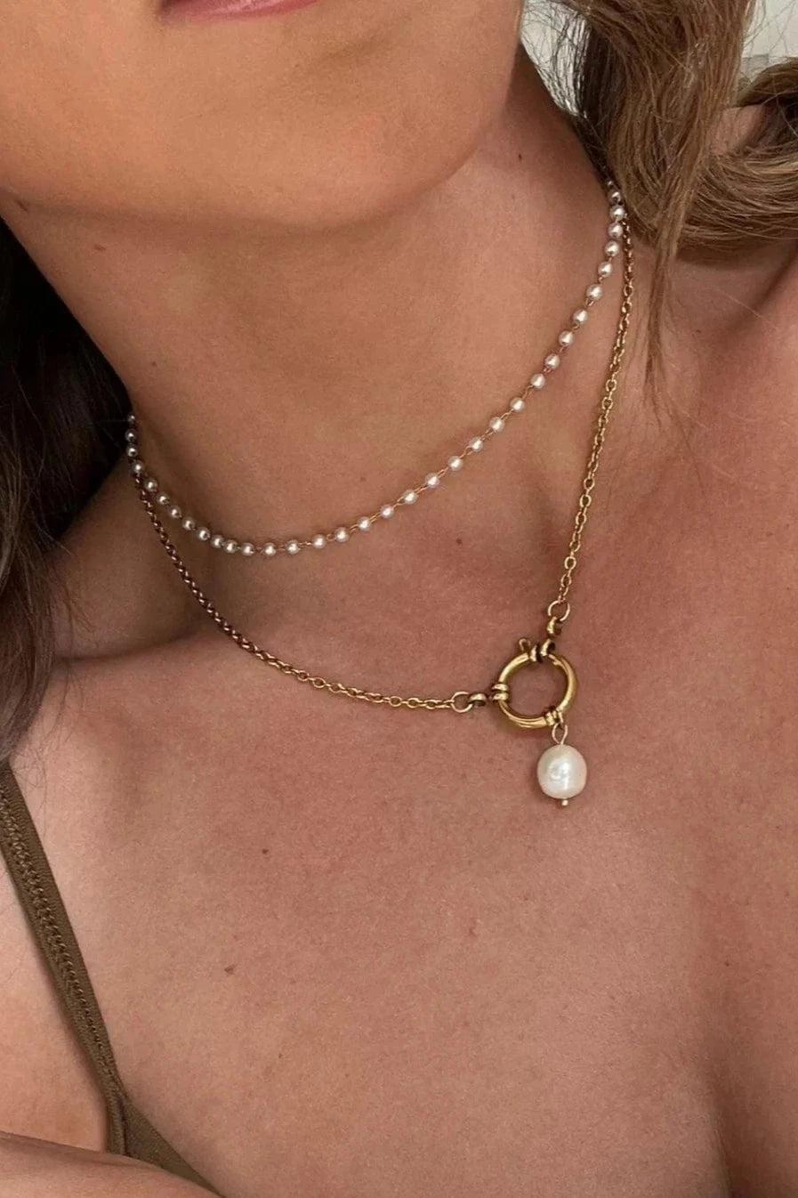 Ellie Vail earrings Sheena Dainty Pearl Choker // NECKLACE