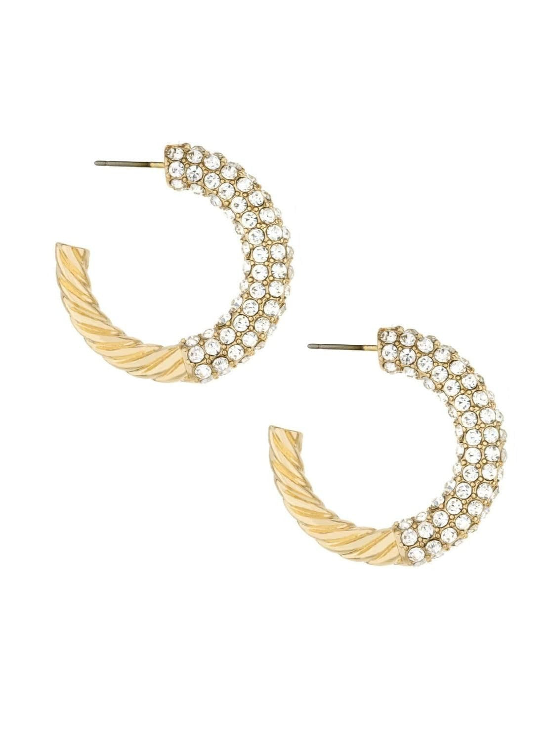 ettika earrings 18k CRYSTAL TWIST HOOP // EARRINGS